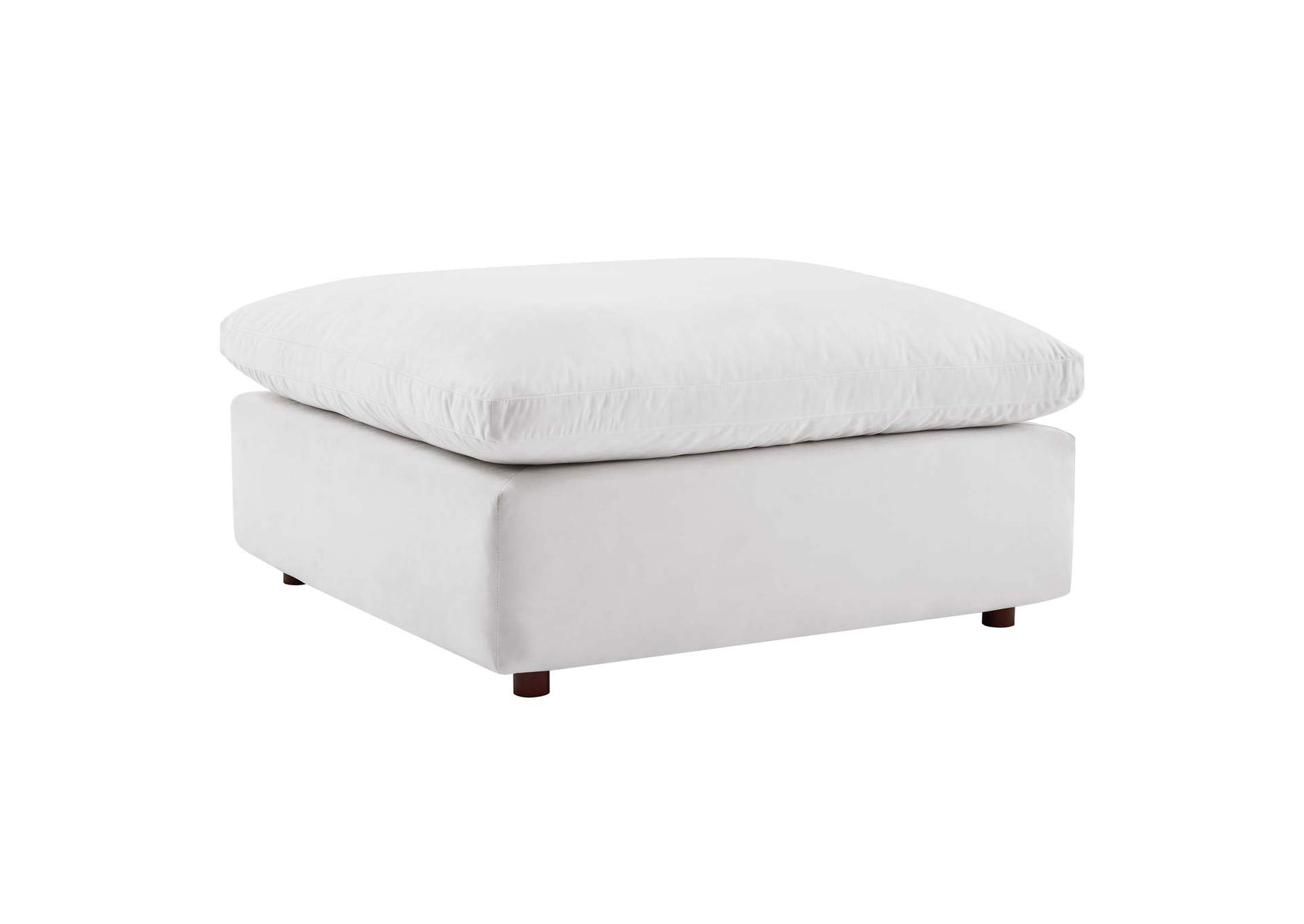 White Commix Down Filled Overstuffed Performance Velvet Ottoman,Modway