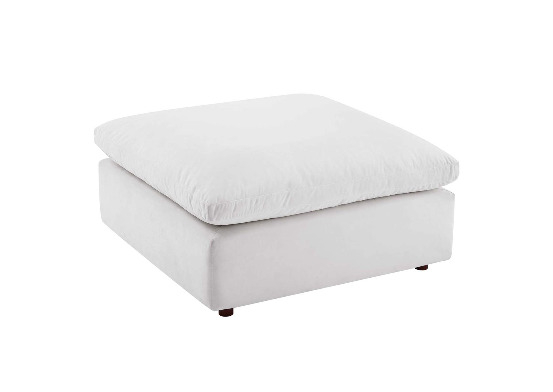 White Commix Down Filled Overstuffed Performance Velvet Ottoman,Modway