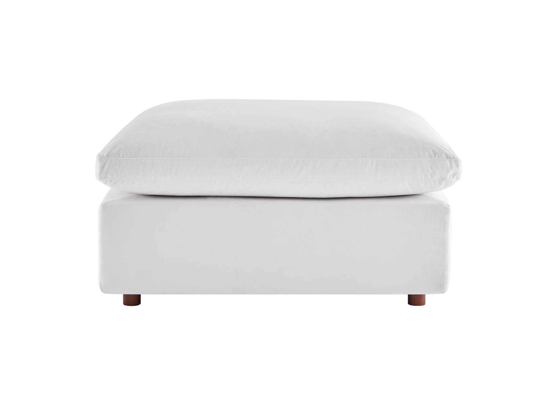White Commix Down Filled Overstuffed Performance Velvet Ottoman,Modway