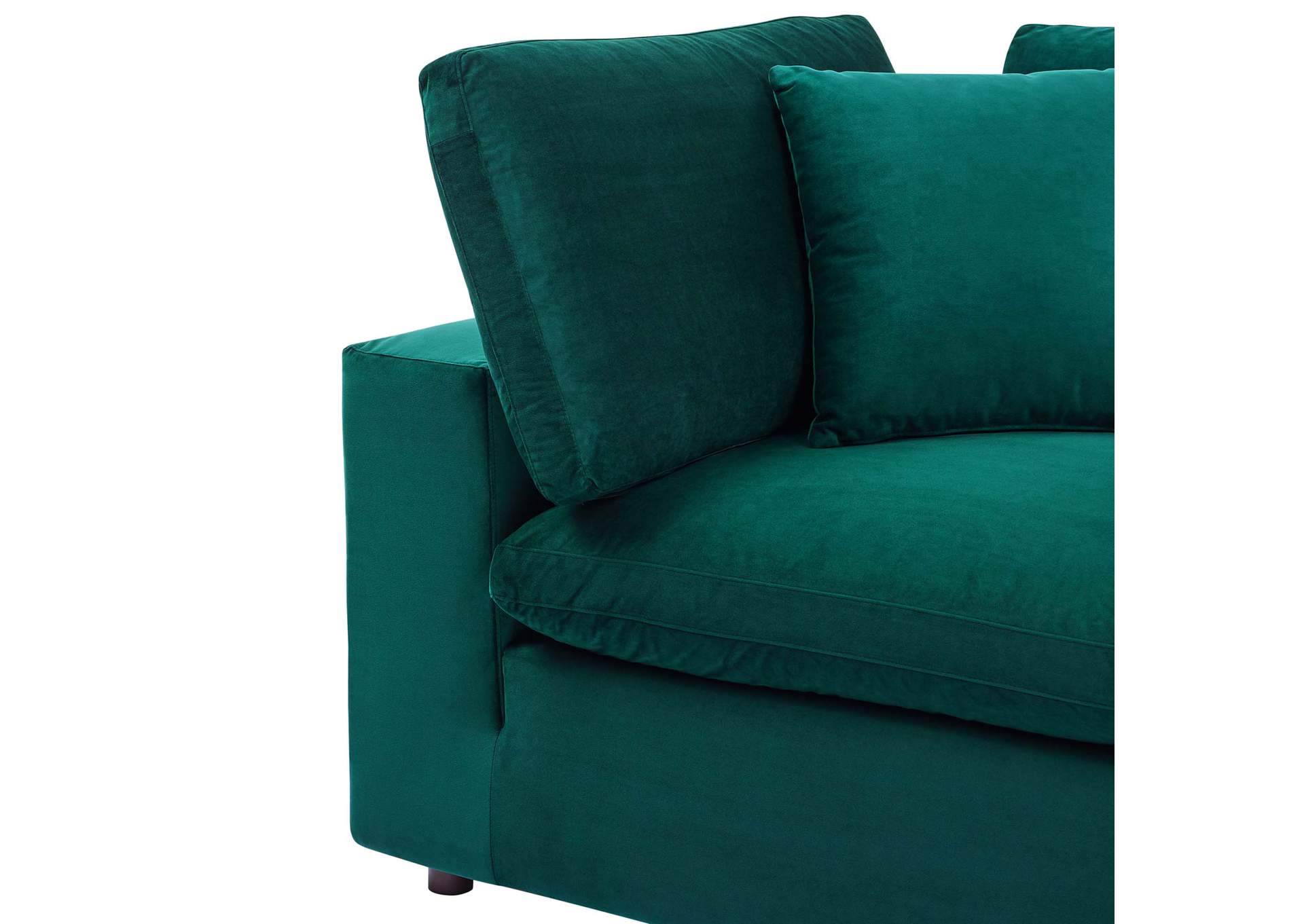 Green Commix Down Filled Overstuffed Performance Velvet Corner Chair,Modway