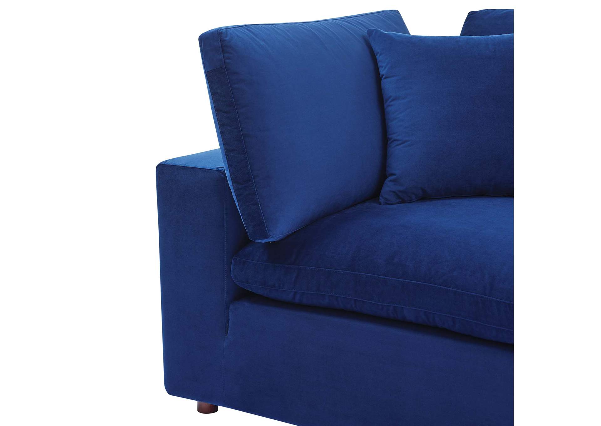 Navy Commix Down Filled Overstuffed Performance Velvet Corner Chair,Modway