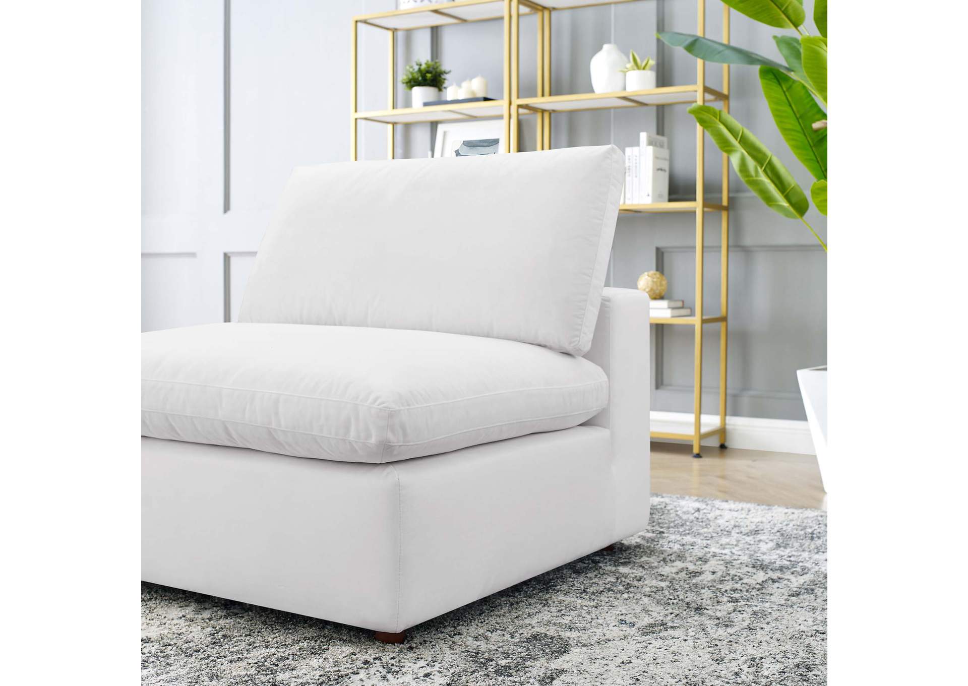 Commix Down Filled Overstuffed Performance Velvet Armless Chair,Modway