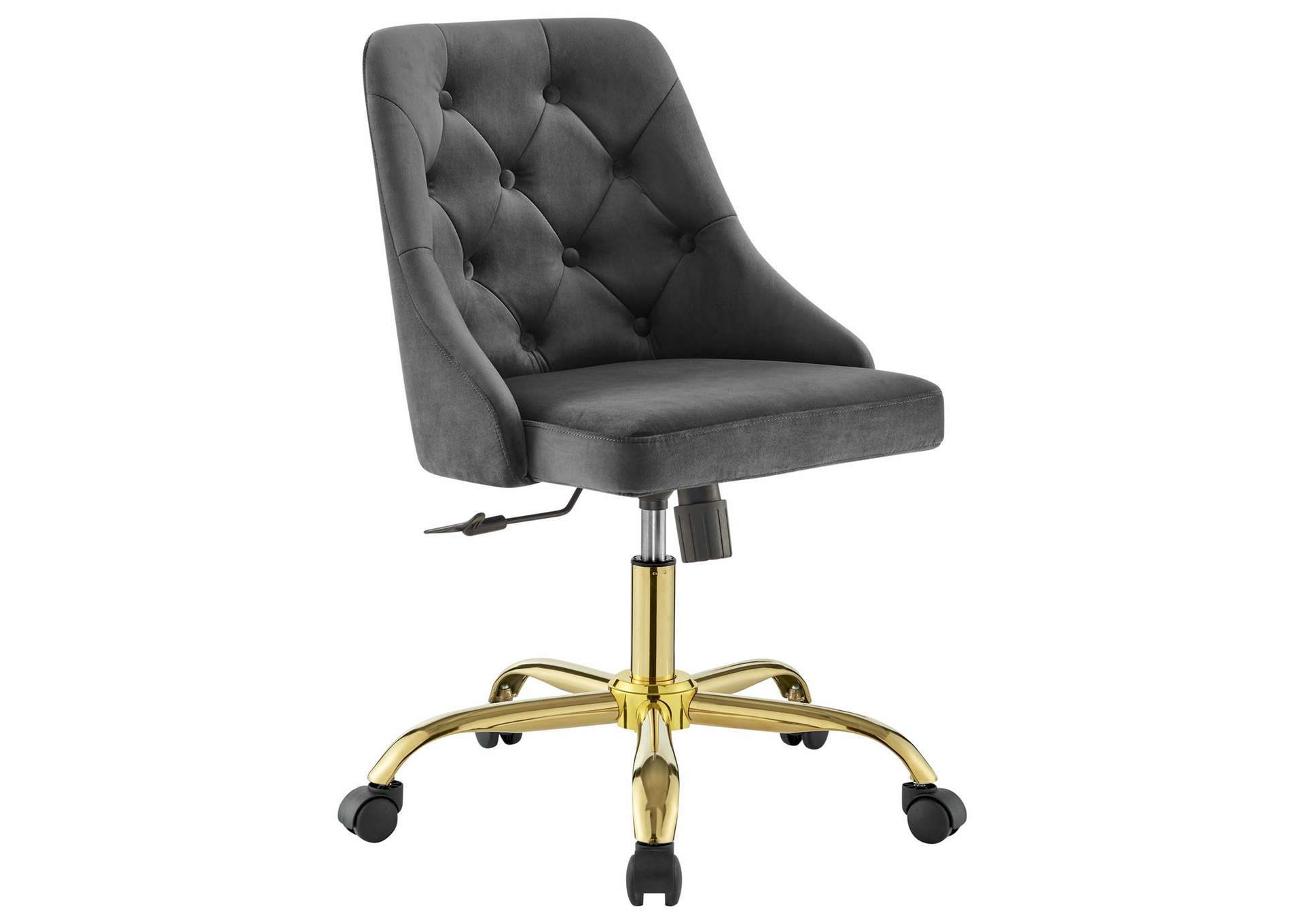 Gold Gray Distinct Tufted Swivel Performance Velvet Office Chair,Modway