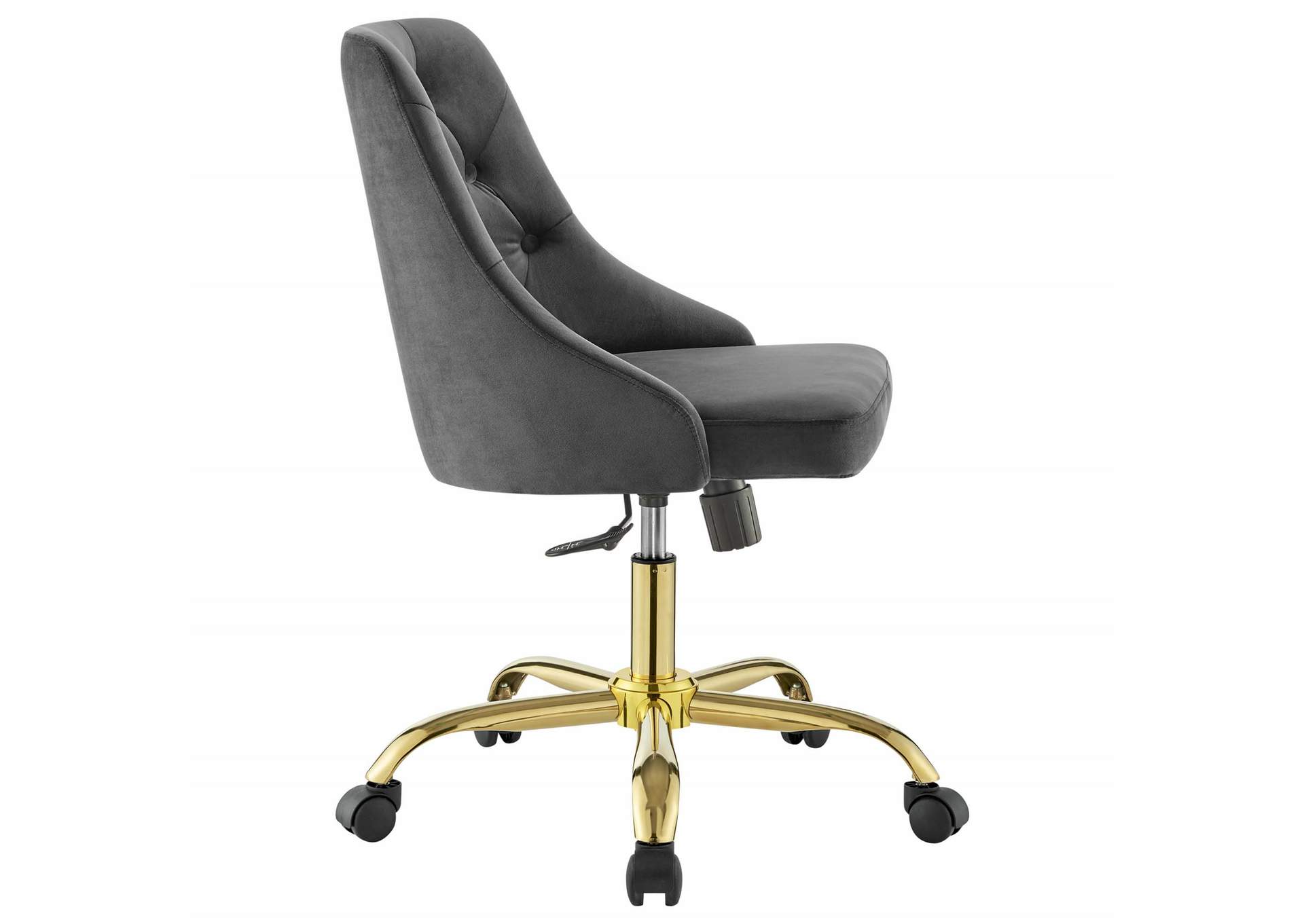 Gold Gray Distinct Tufted Swivel Performance Velvet Office Chair,Modway