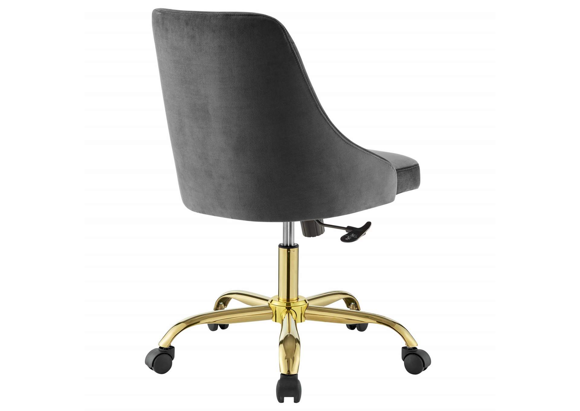 Gold Gray Distinct Tufted Swivel Performance Velvet Office Chair,Modway