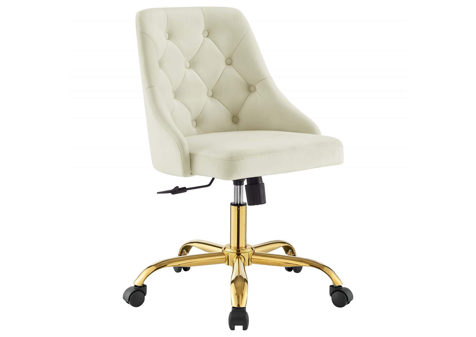 Gold Ivory Distinct Tufted Swivel Performance Velvet Office Chair,Modway