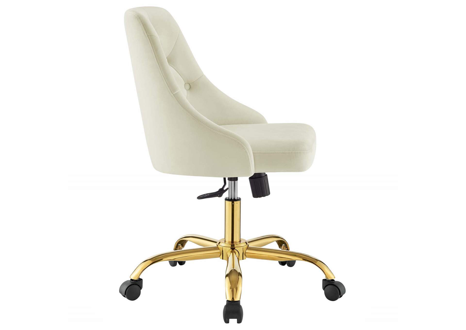 Gold Ivory Distinct Tufted Swivel Performance Velvet Office Chair,Modway