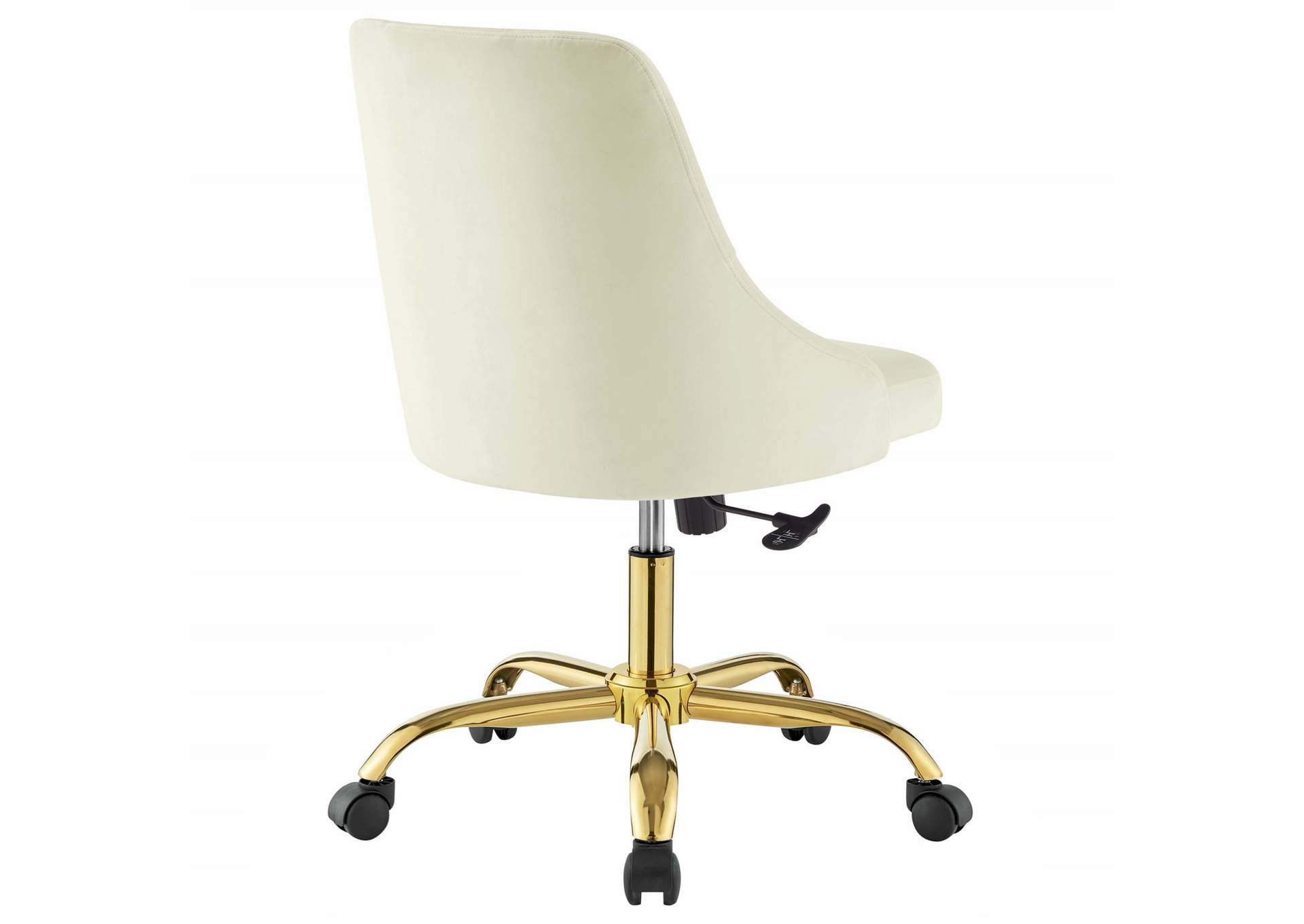 Gold Ivory Distinct Tufted Swivel Performance Velvet Office Chair,Modway