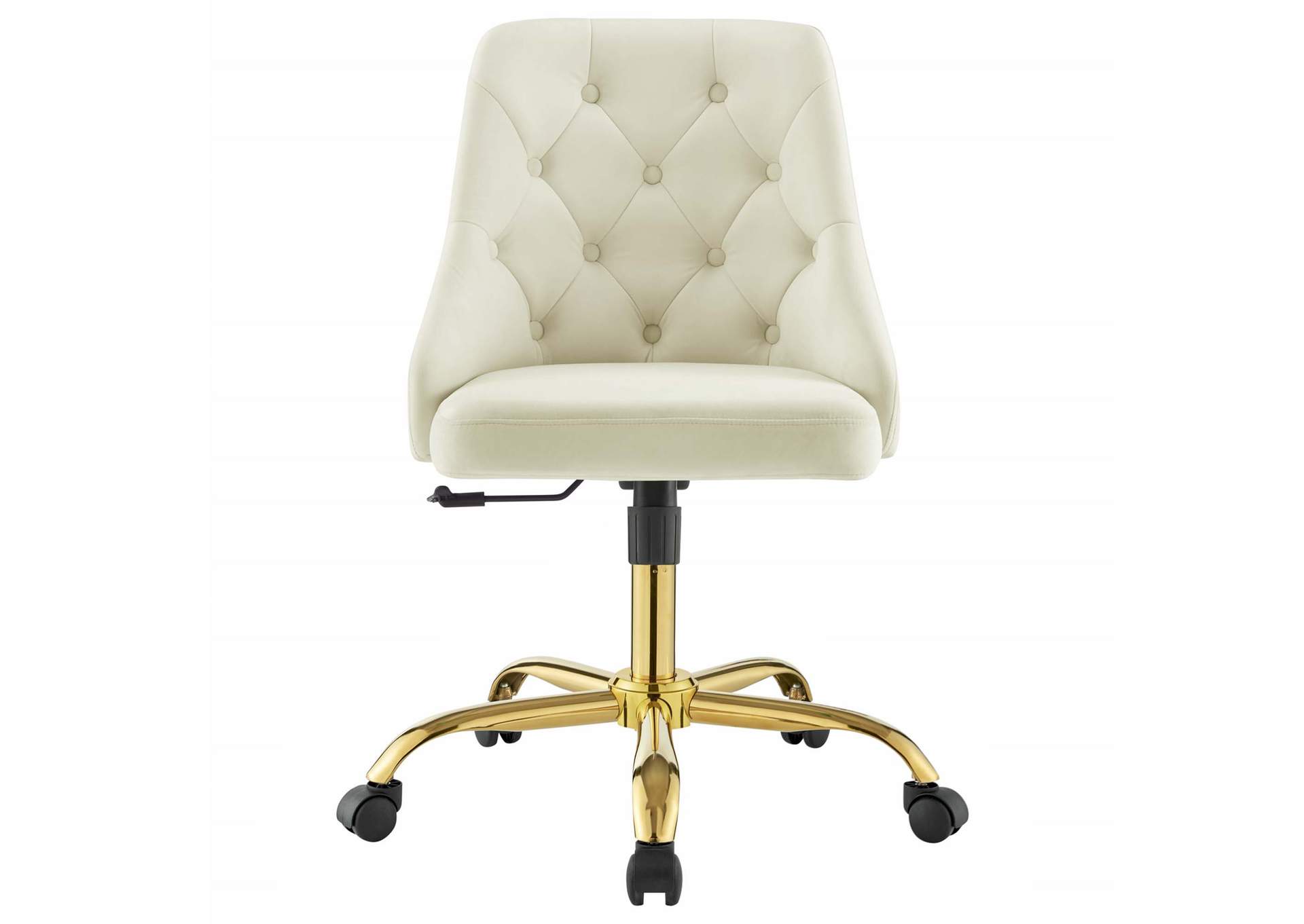 Gold Ivory Distinct Tufted Swivel Performance Velvet Office Chair,Modway