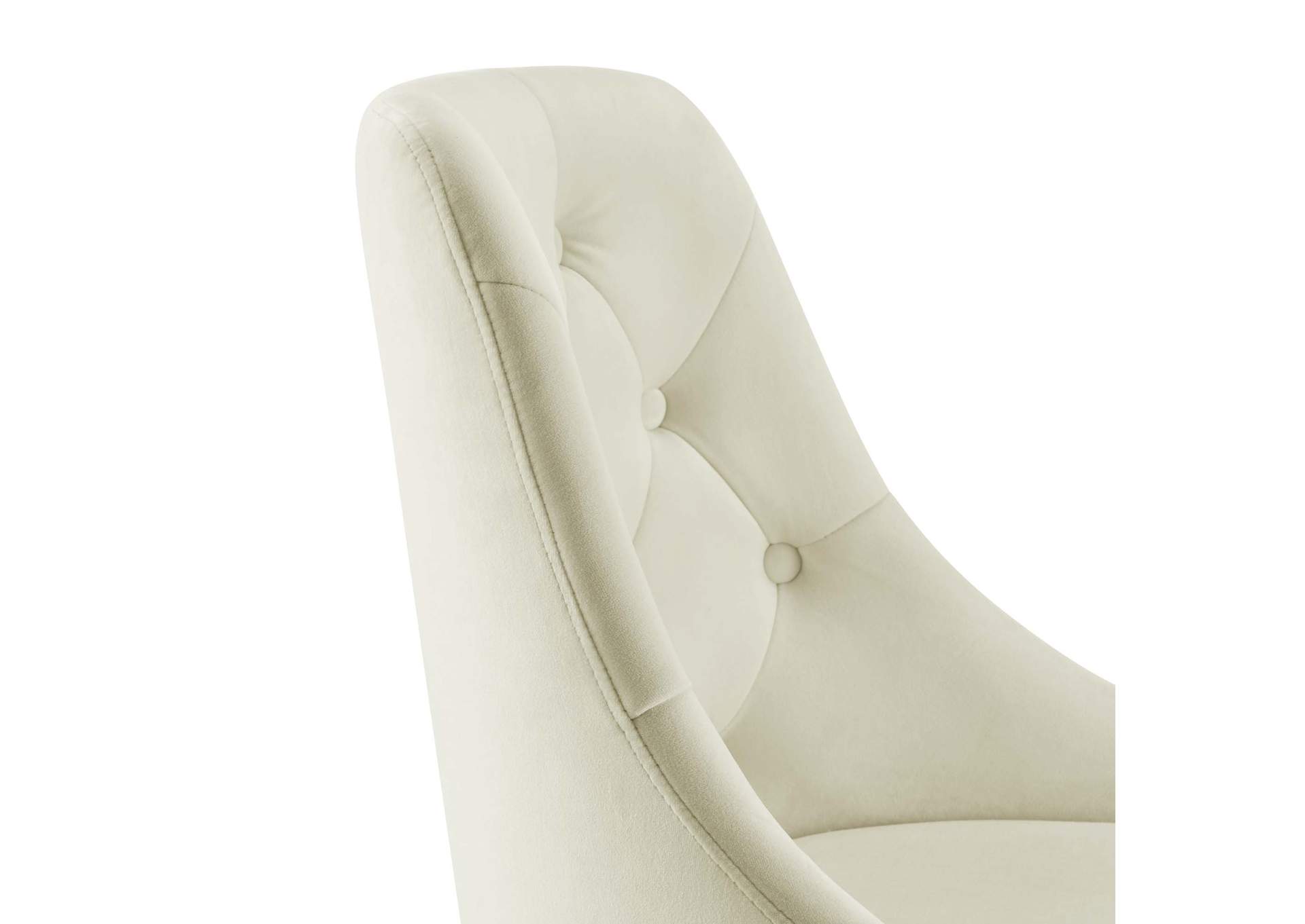 Gold Ivory Distinct Tufted Swivel Performance Velvet Office Chair,Modway