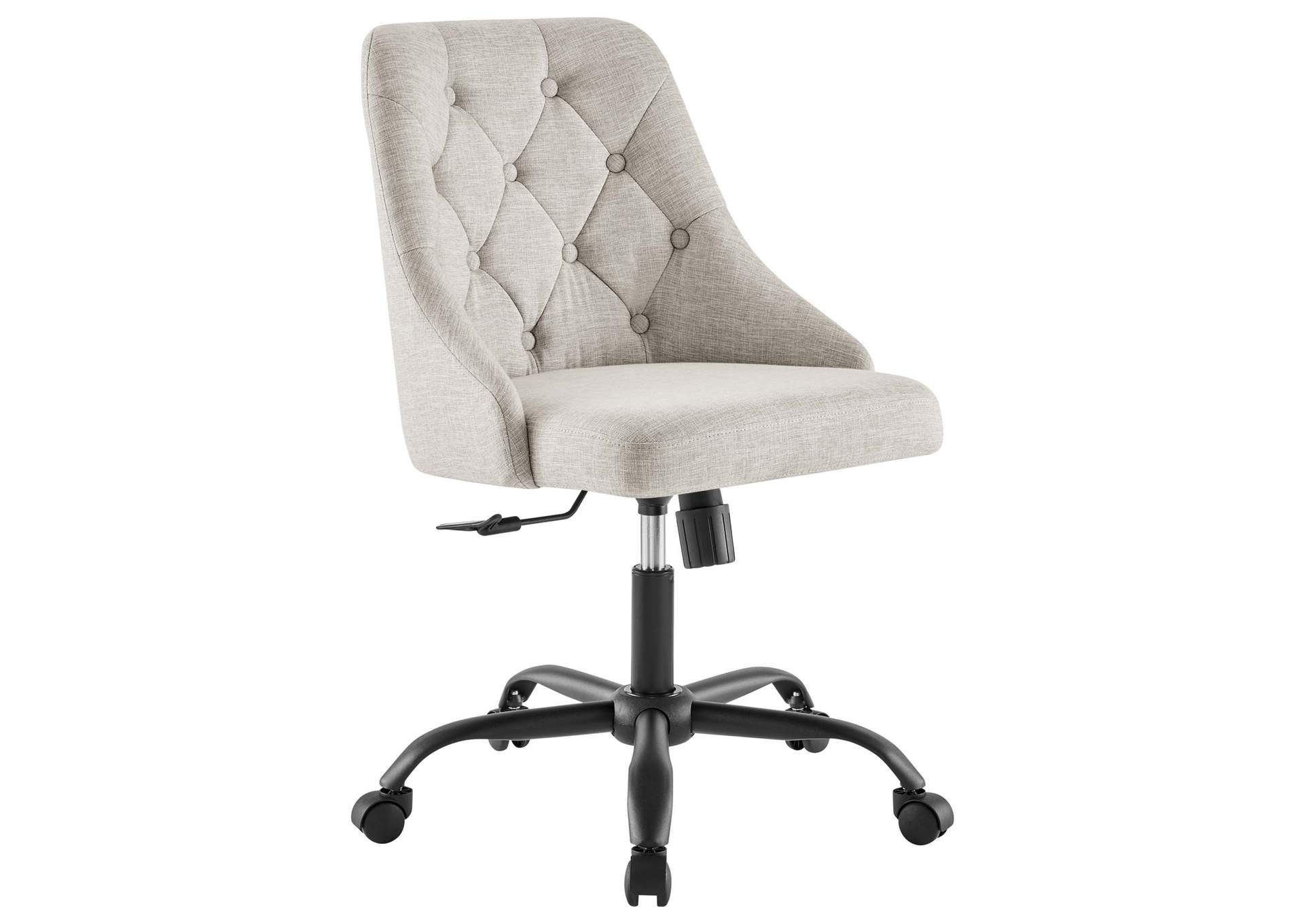 Black Beige Distinct Tufted Swivel Upholstered Office Chair,Modway