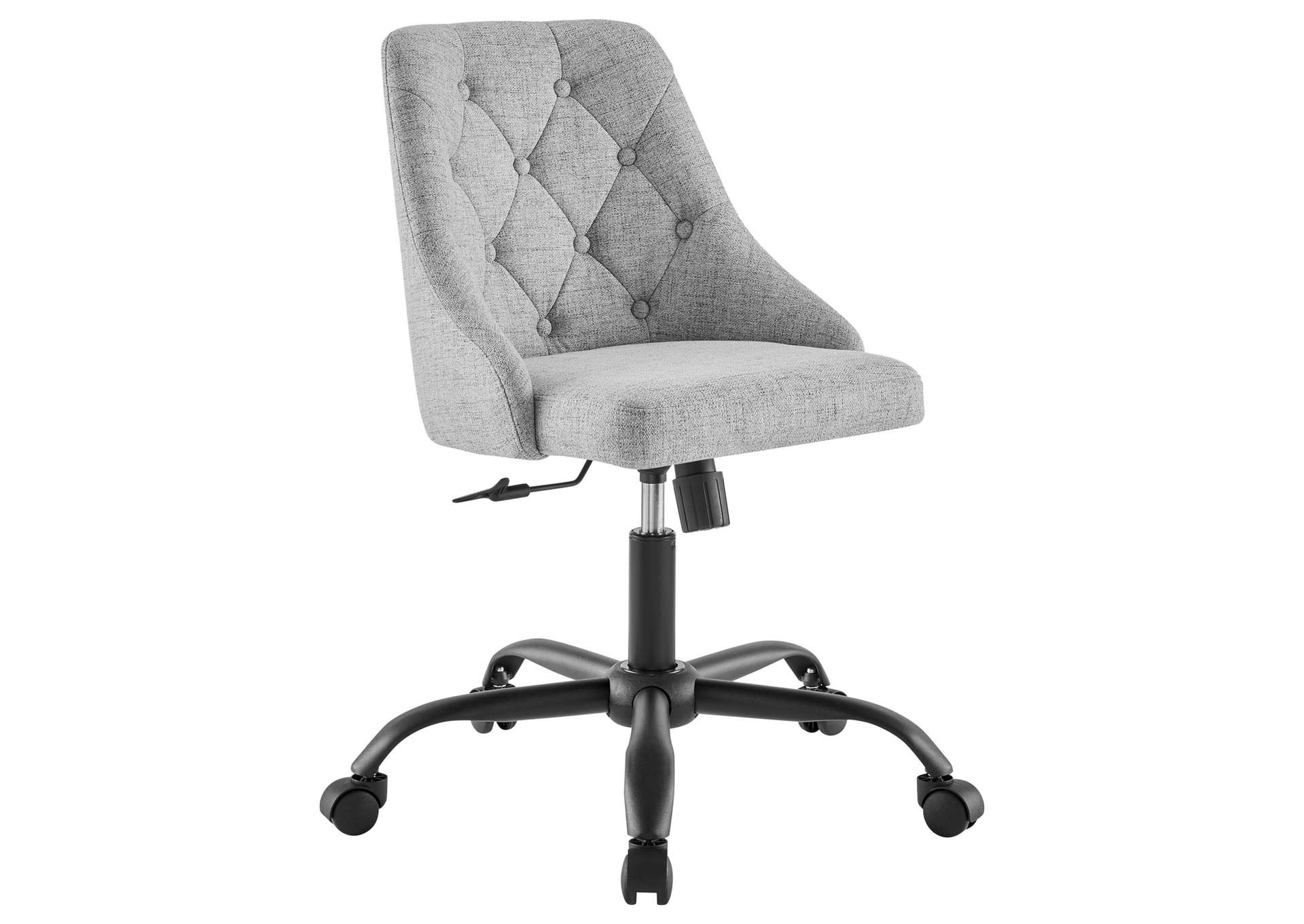 Black Light Gray Distinct Tufted Swivel Upholstered Office Chair,Modway