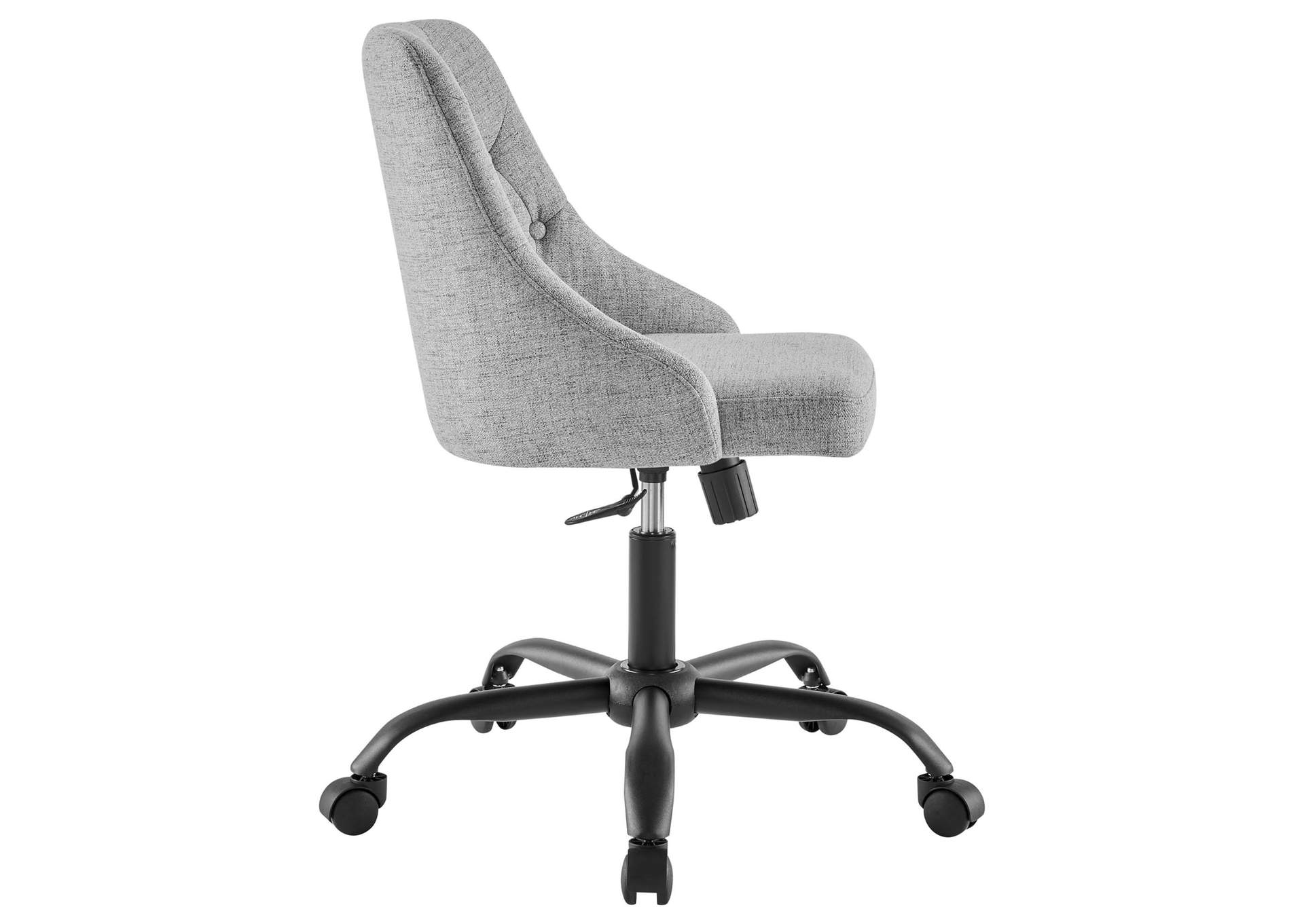 Black Light Gray Distinct Tufted Swivel Upholstered Office Chair,Modway