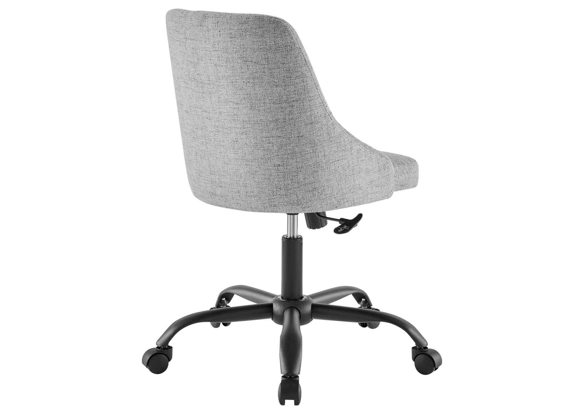 Black Light Gray Distinct Tufted Swivel Upholstered Office Chair,Modway