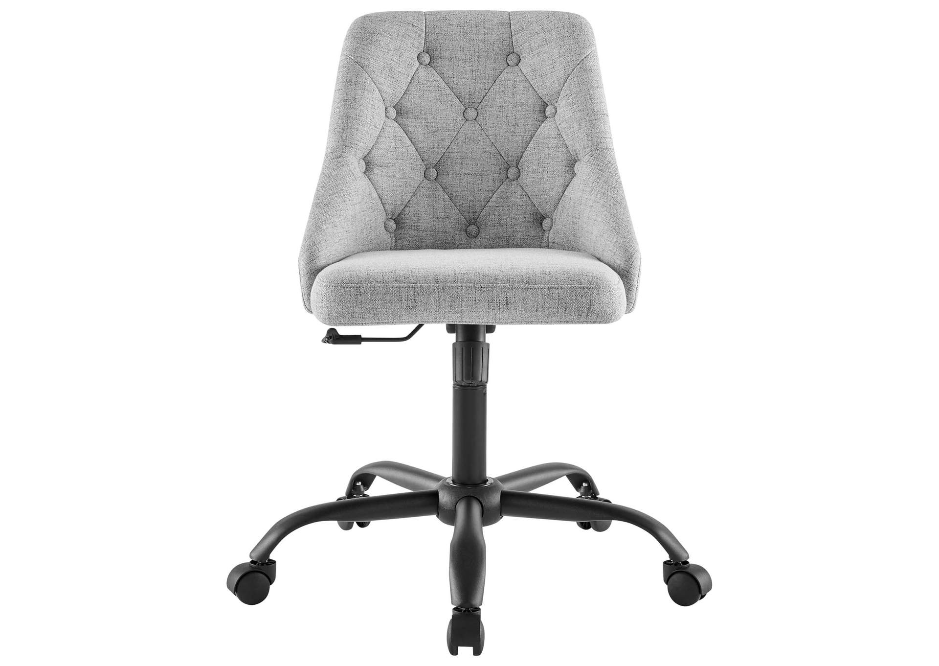 Black Light Gray Distinct Tufted Swivel Upholstered Office Chair,Modway