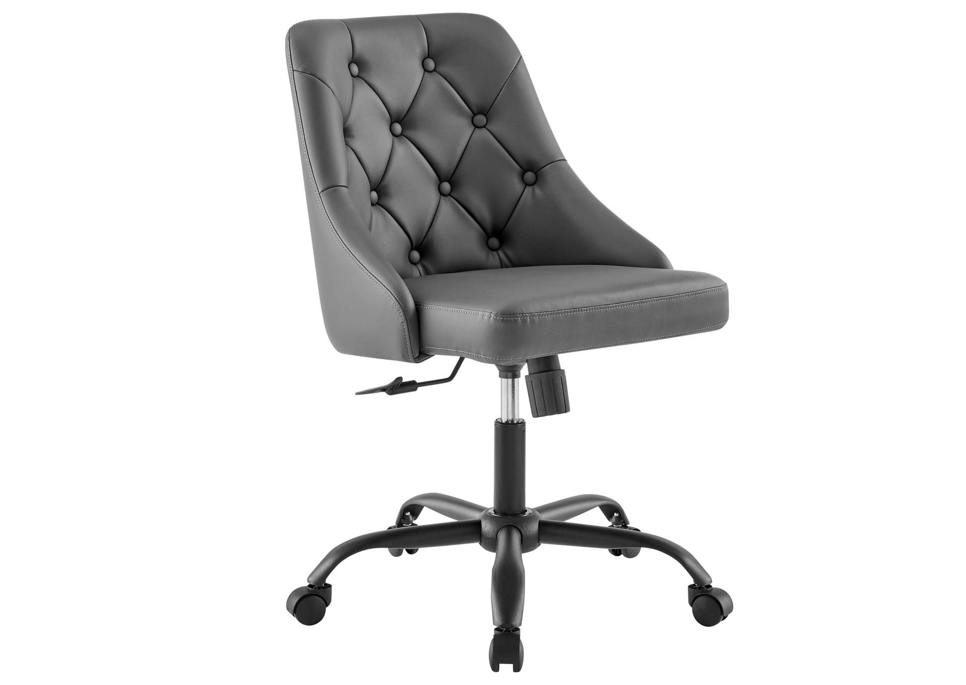 Black Gray Distinct Tufted Swivel Vegan Leather Office Chair,Modway