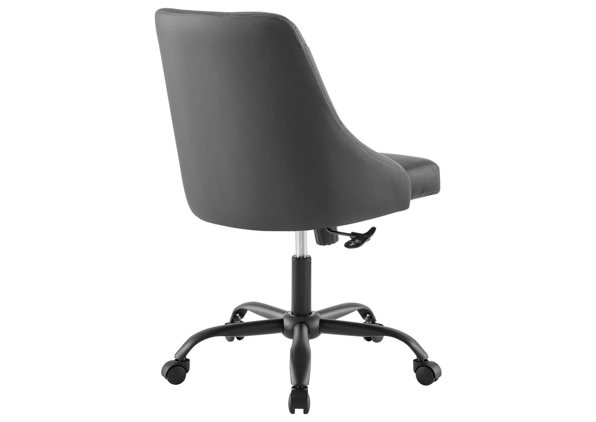 Black Gray Distinct Tufted Swivel Vegan Leather Office Chair,Modway