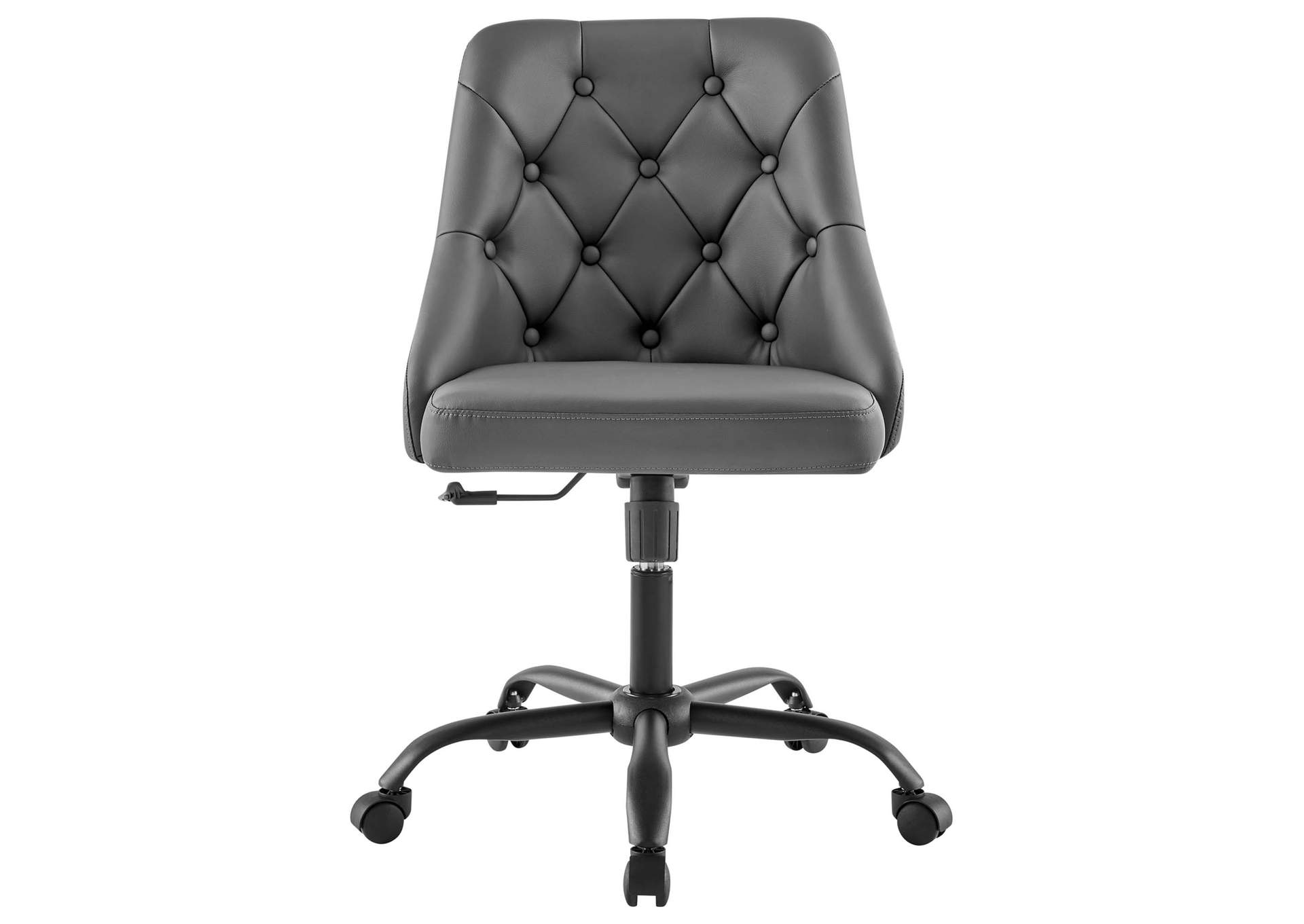 Black Gray Distinct Tufted Swivel Vegan Leather Office Chair,Modway