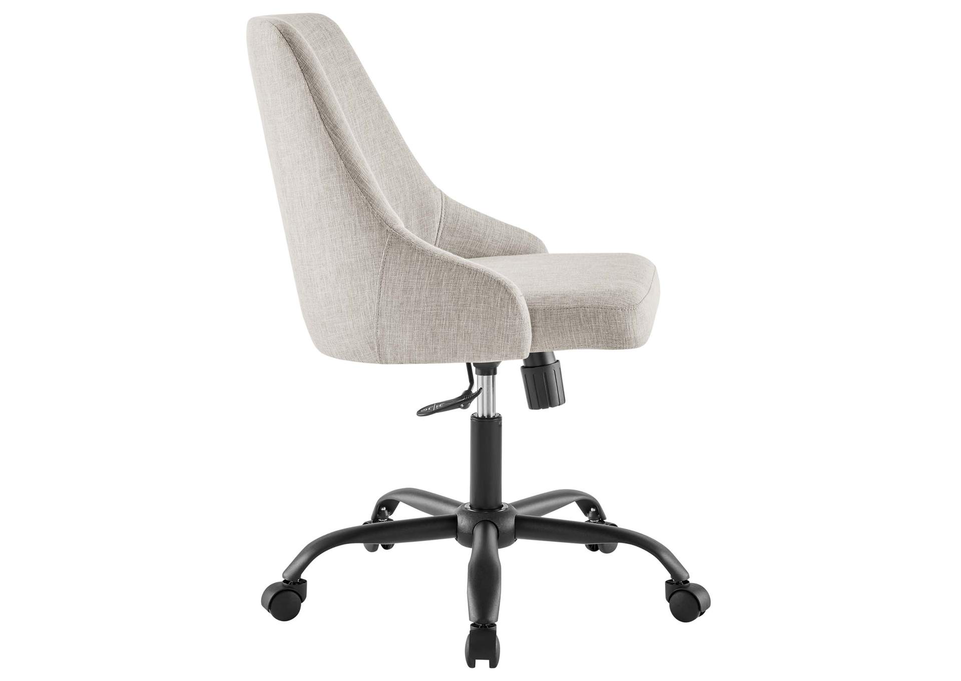 Black Beige Designate Swivel Upholstered Office Chair,Modway