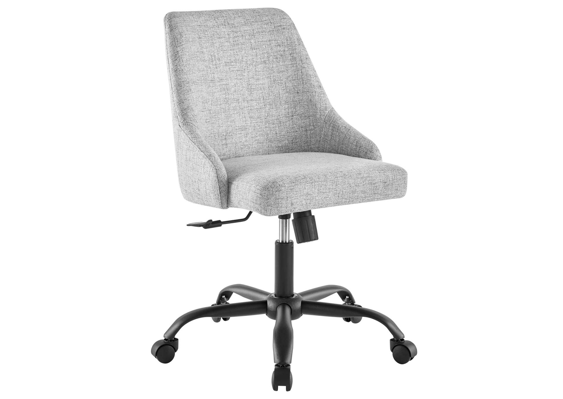 Black Gray Designate Swivel Upholstered Office Chair,Modway