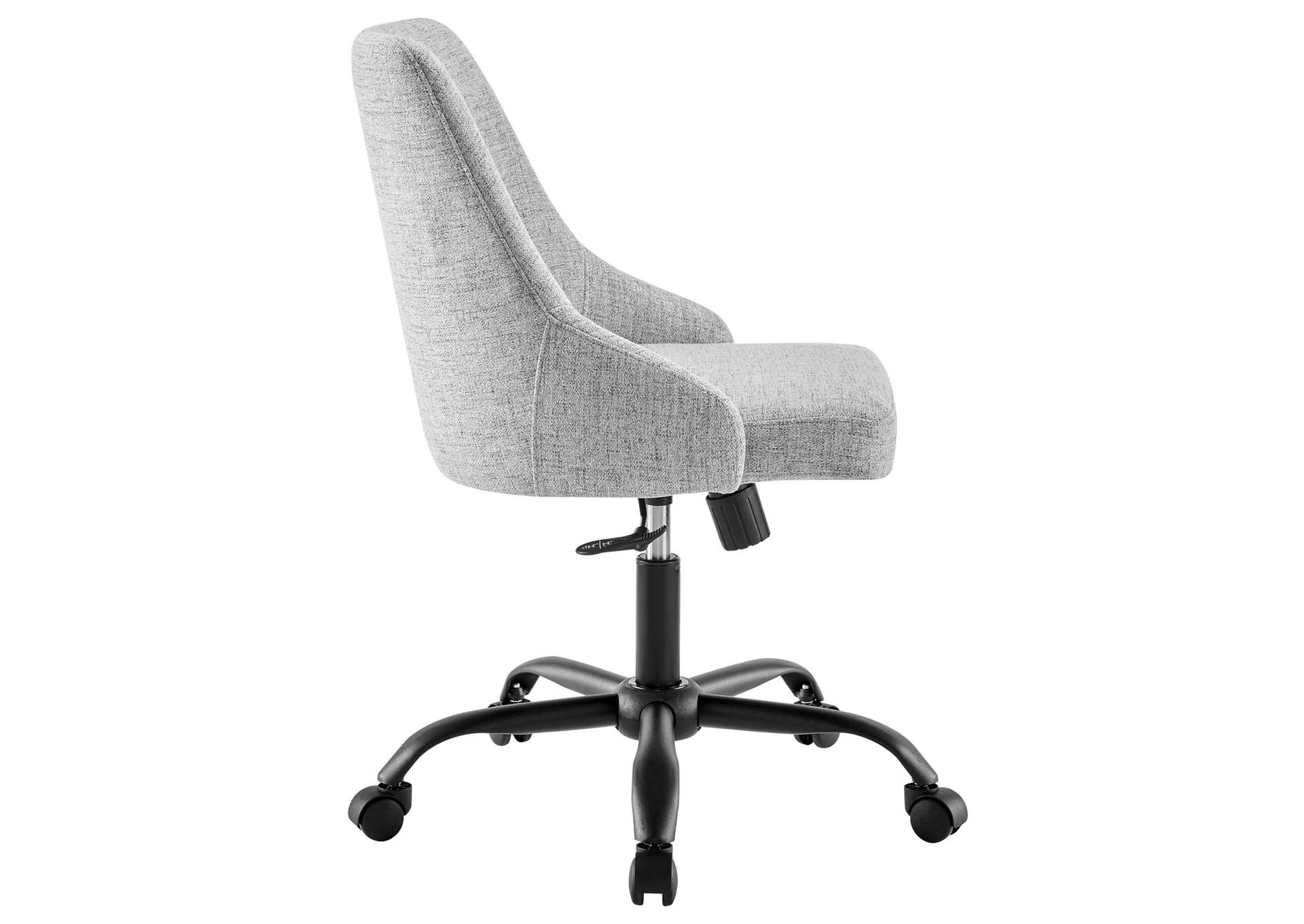 Black Gray Designate Swivel Upholstered Office Chair,Modway