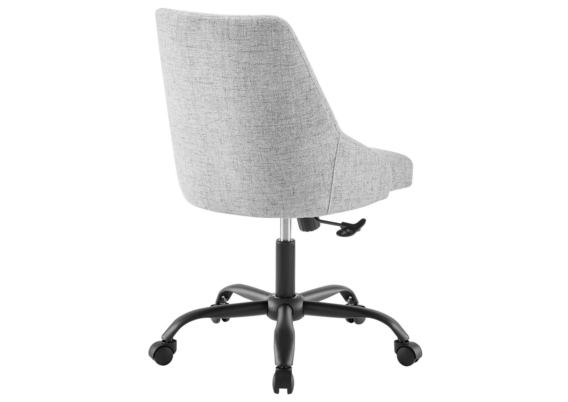 Black Gray Designate Swivel Upholstered Office Chair,Modway