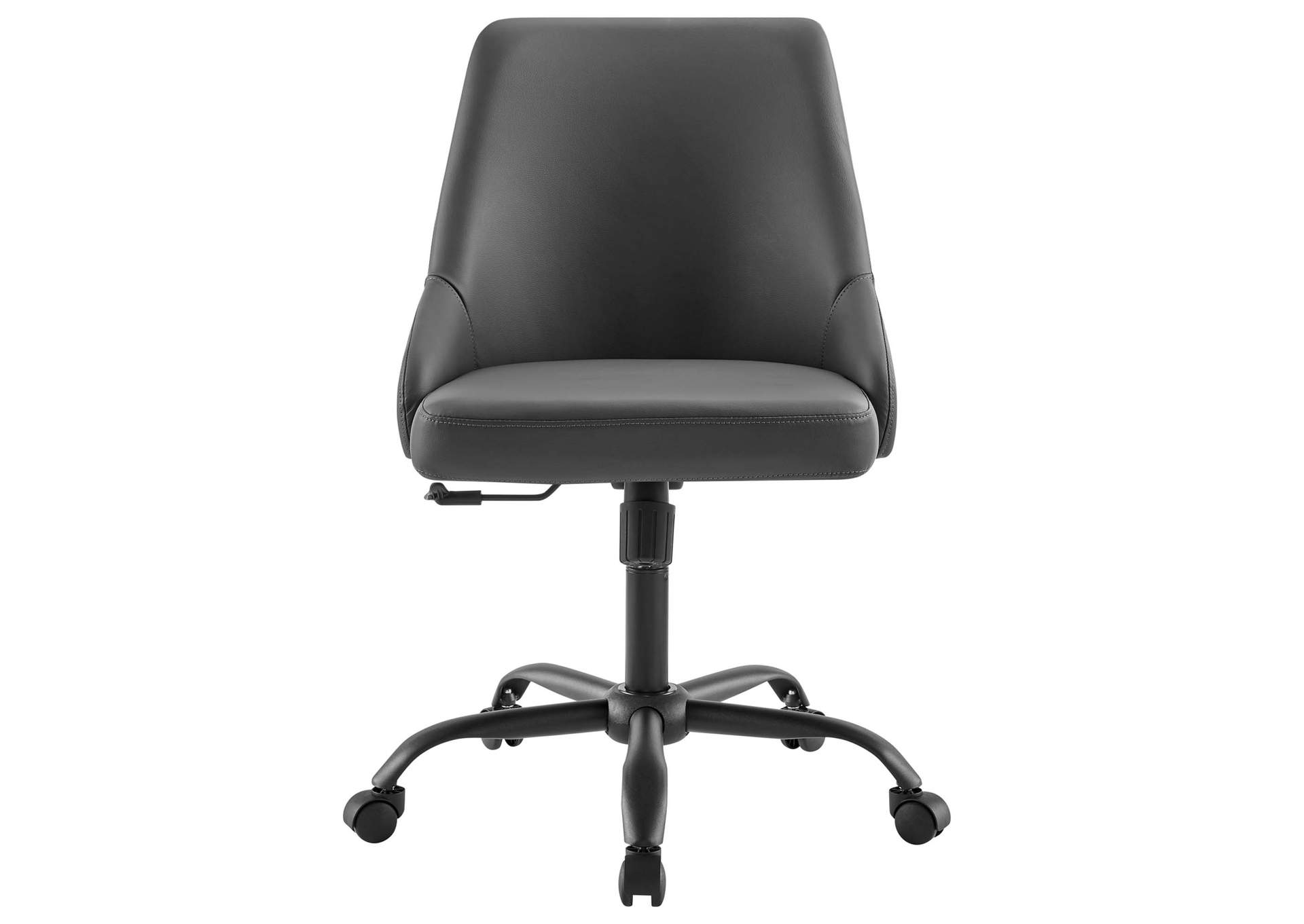 Black Gray Designate Swivel Vegan Leather Office Chair,Modway