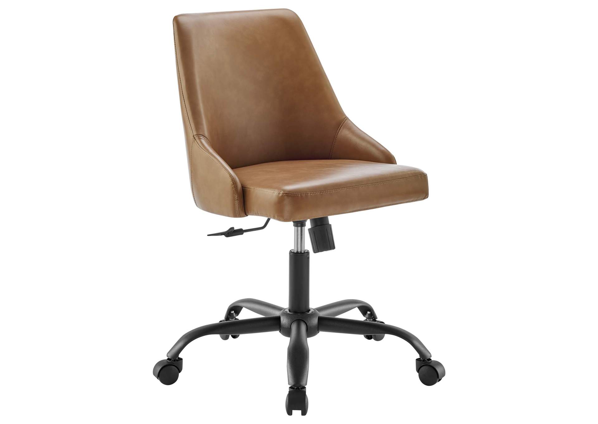 Black Tan Designate Swivel Vegan Leather Office Chair,Modway