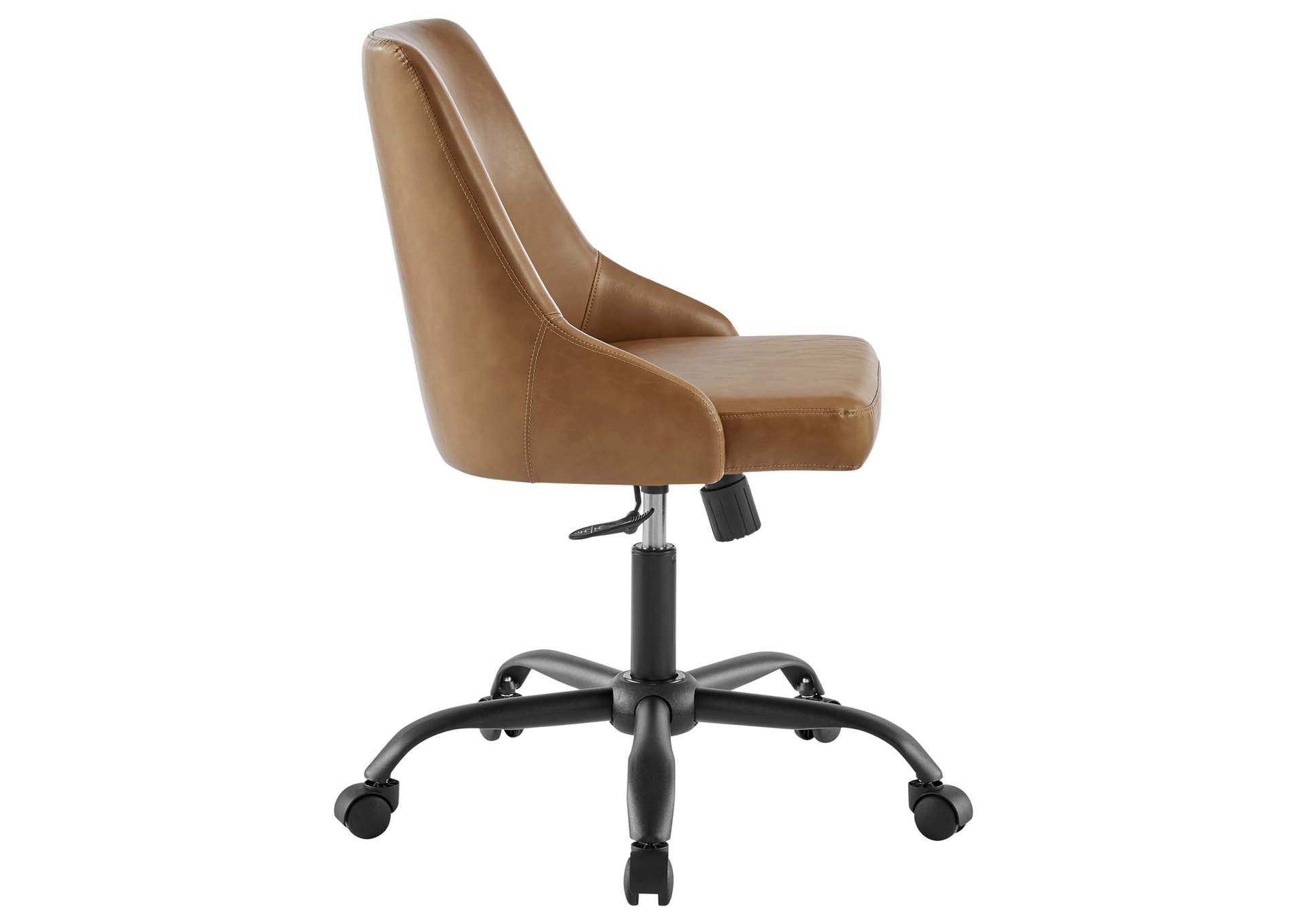 Black Tan Designate Swivel Vegan Leather Office Chair,Modway