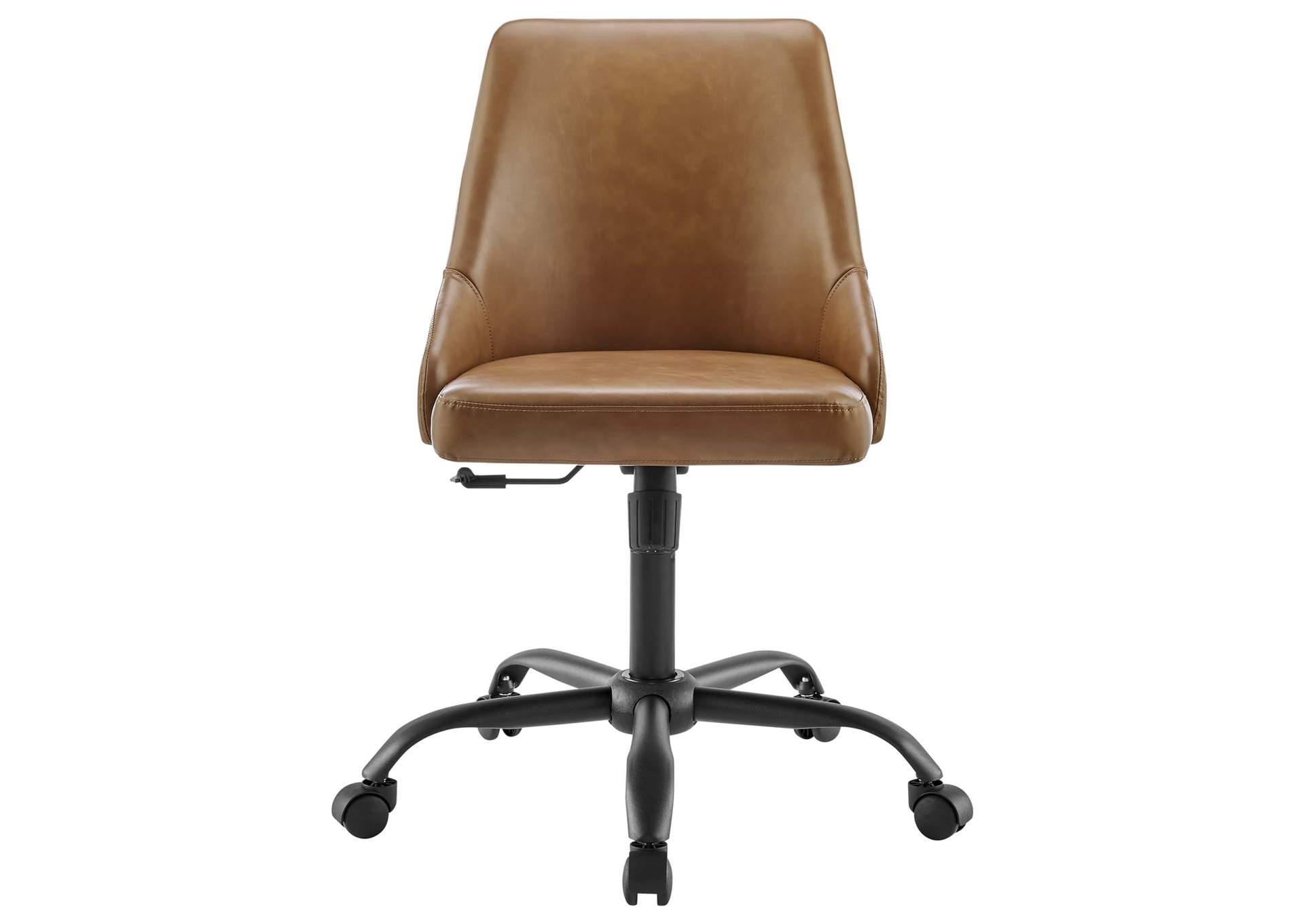 Black Tan Designate Swivel Vegan Leather Office Chair,Modway