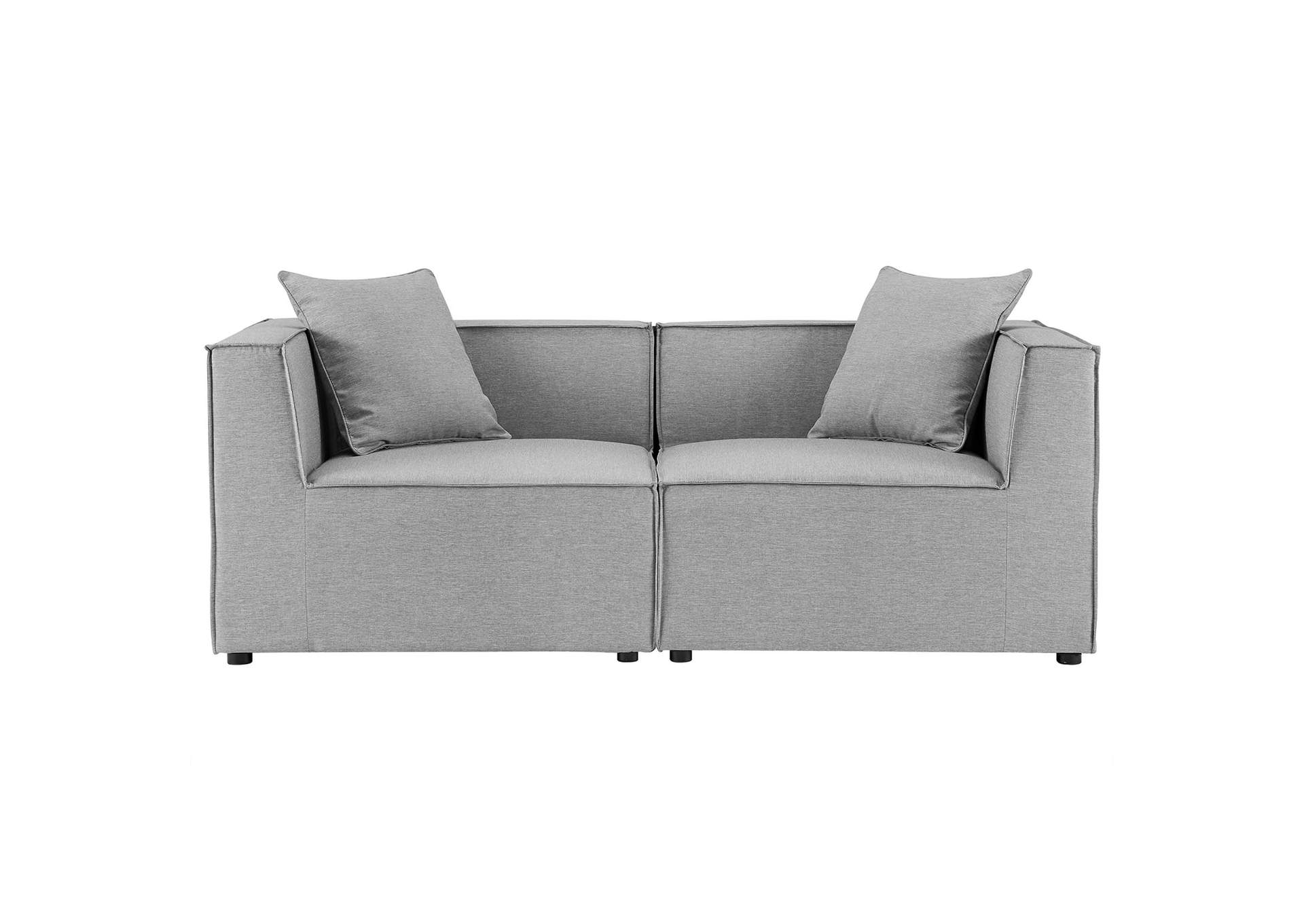 Gray Saybrook Outdoor Patio Upholstered 2-Piece Sectional Sofa Loveseat,Modway