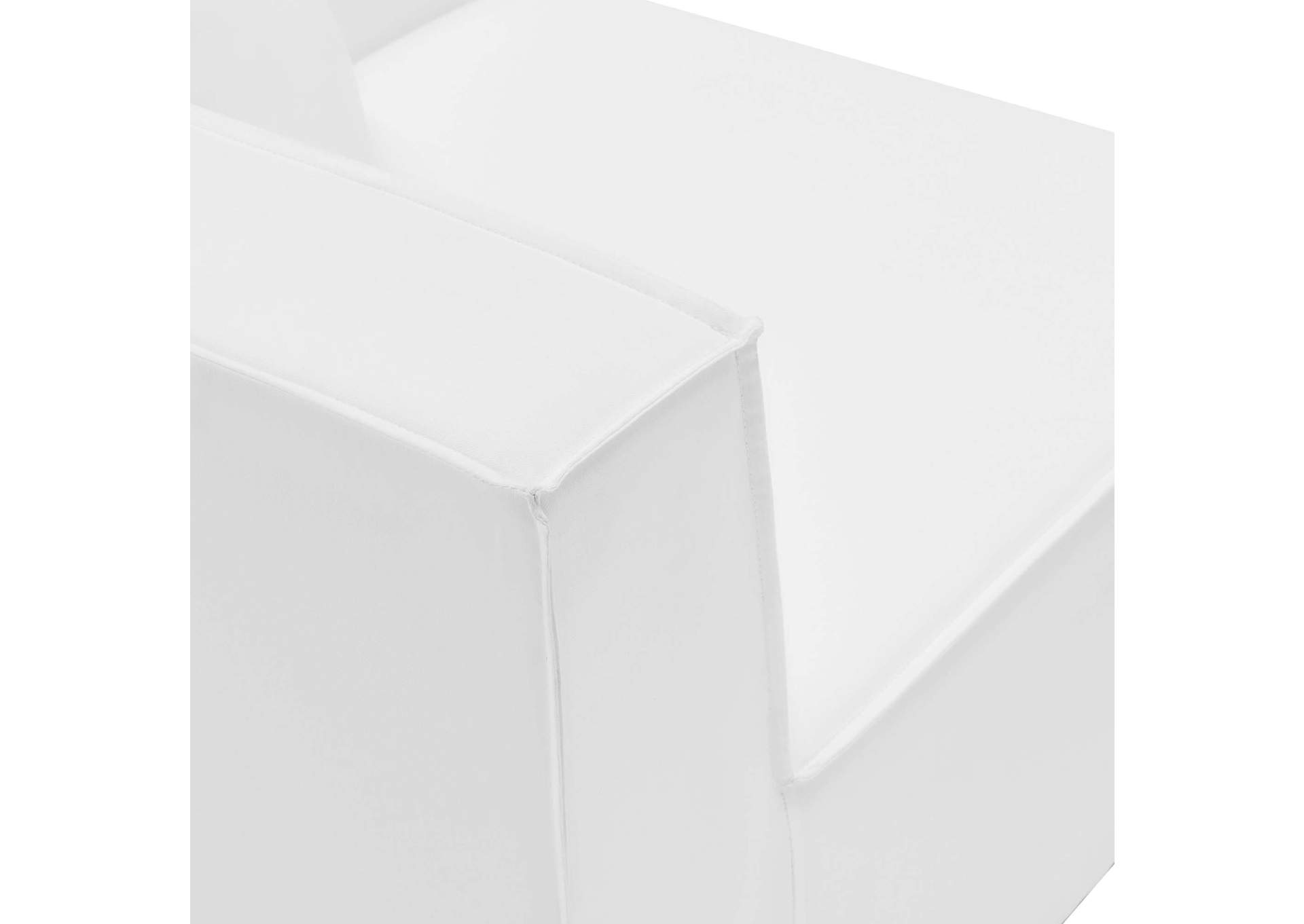 White Saybrook Outdoor Patio Upholstered 4-Piece Sectional Sofa,Modway