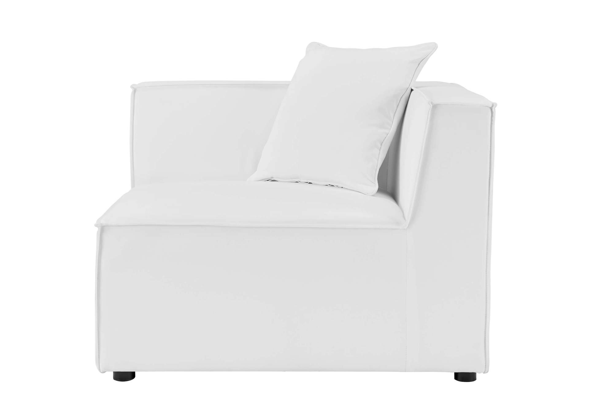 White Saybrook Outdoor Patio Upholstered 5-Piece Sectional Sofa,Modway