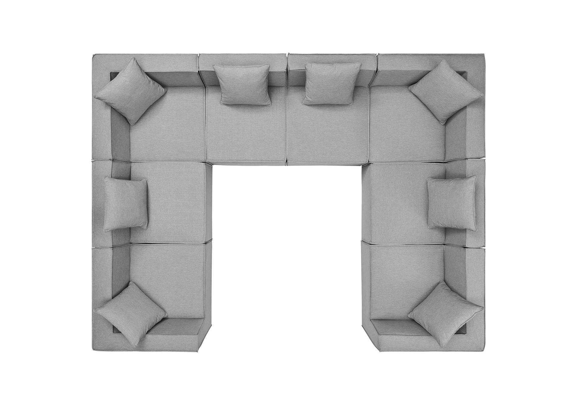 Gray Saybrook Outdoor Patio Upholstered 8-Piece Sectional Sofa,Modway