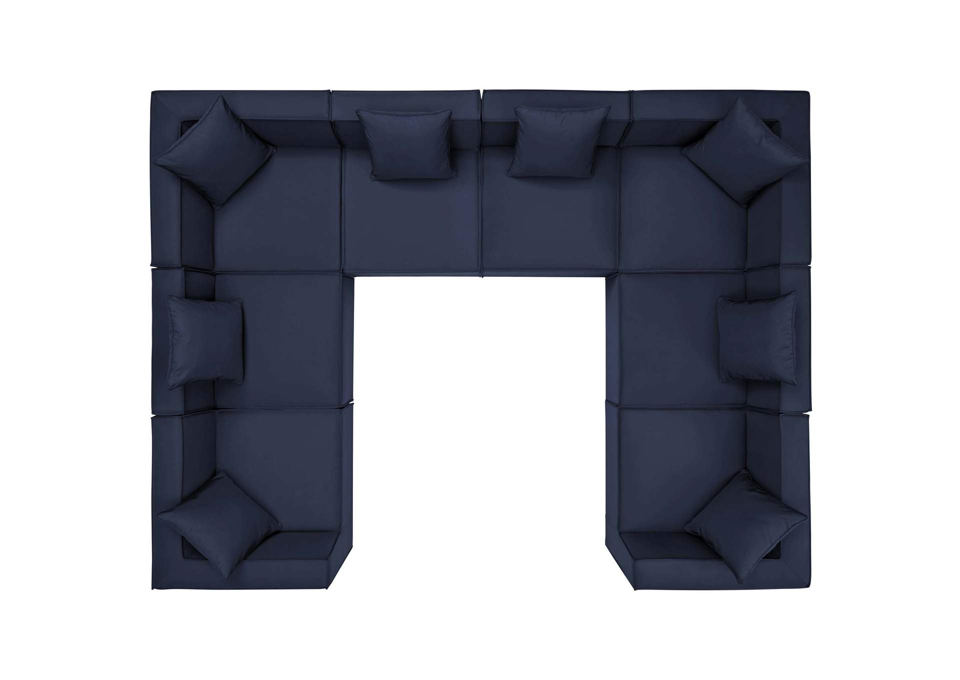 Navy Saybrook Outdoor Patio Upholstered 8-Piece Sectional Sofa,Modway