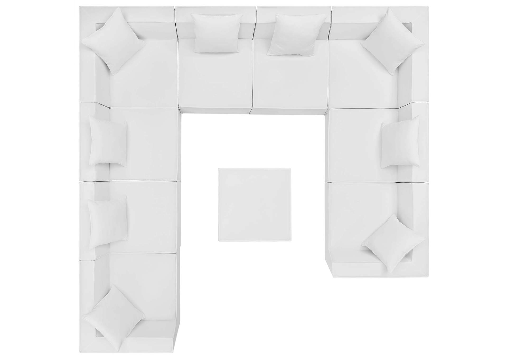 White Saybrook Outdoor Patio Upholstered 10-Piece Sectional Sofa,Modway