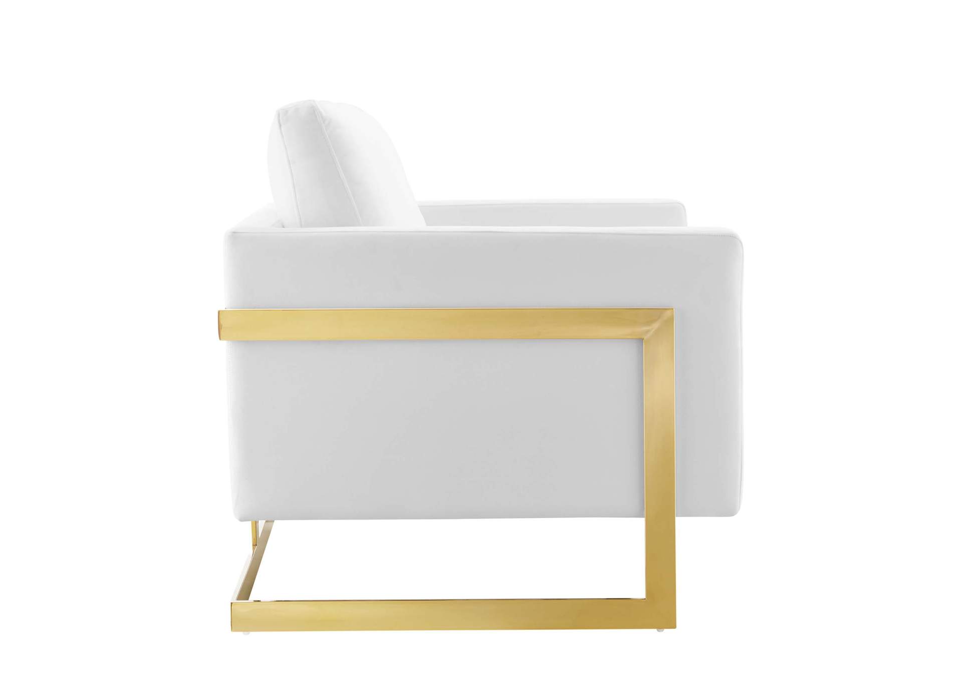 Gold White Posse Performance Velvet Accent Chair,Modway