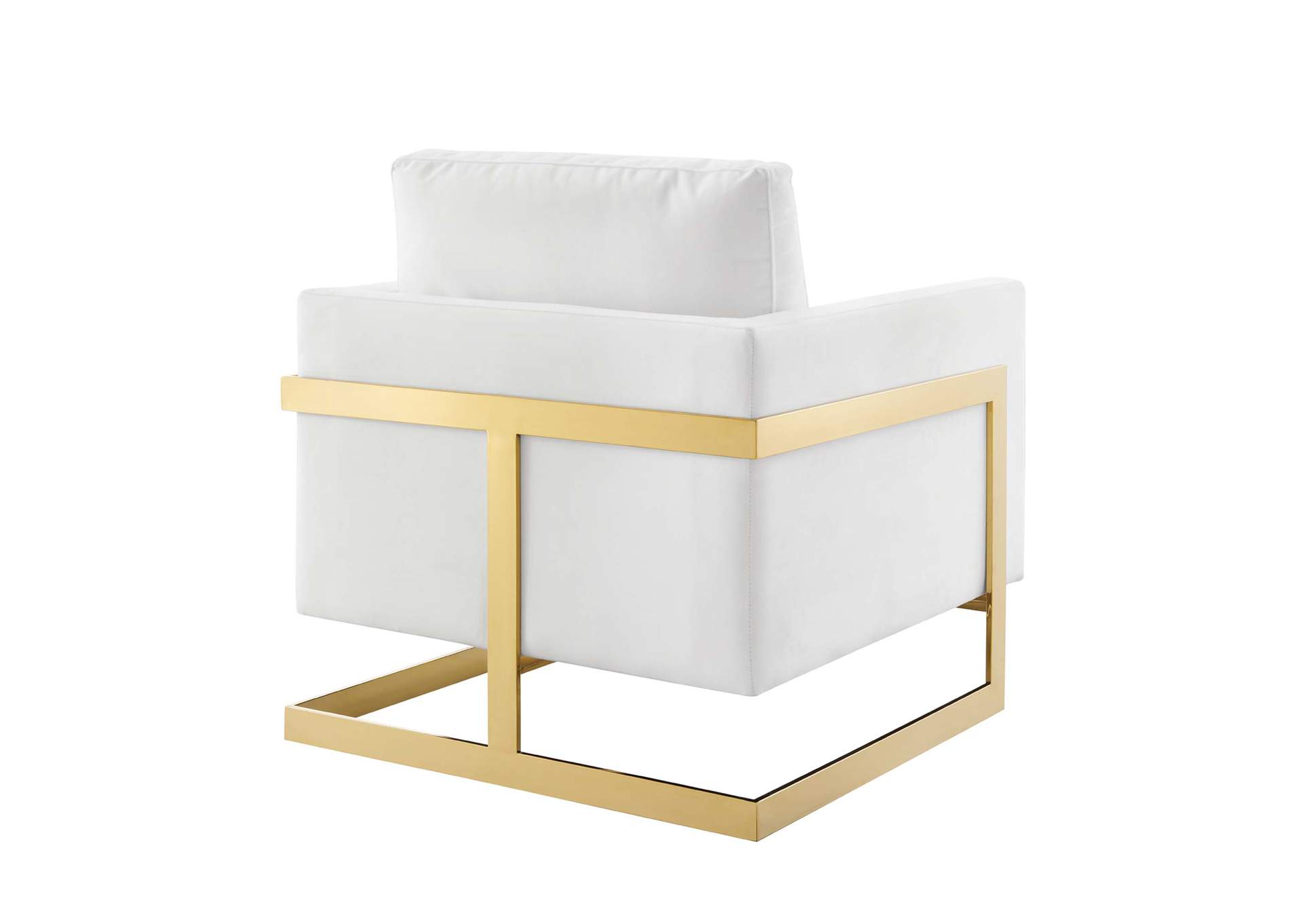 Gold White Posse Performance Velvet Accent Chair,Modway