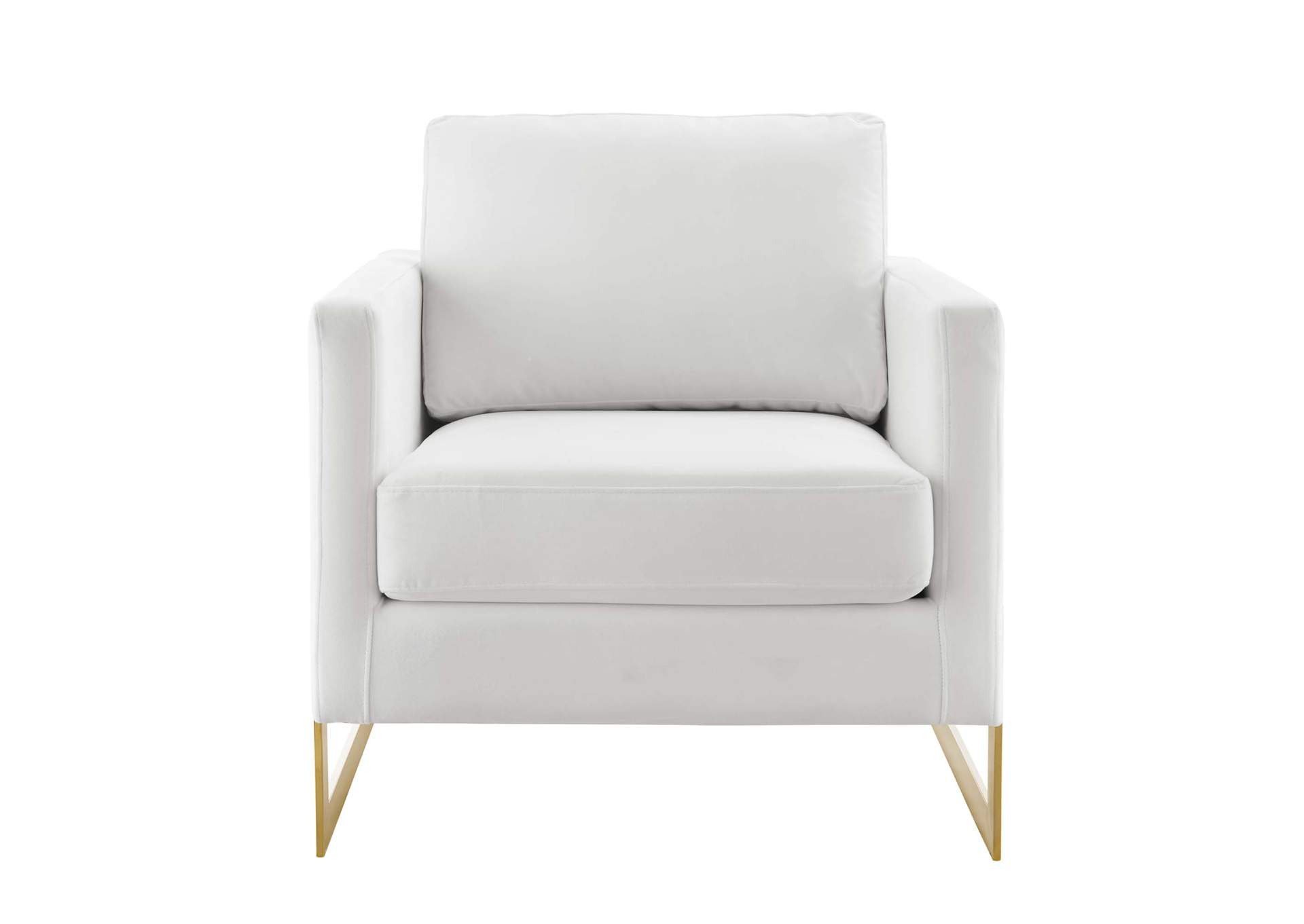 Gold White Posse Performance Velvet Accent Chair,Modway