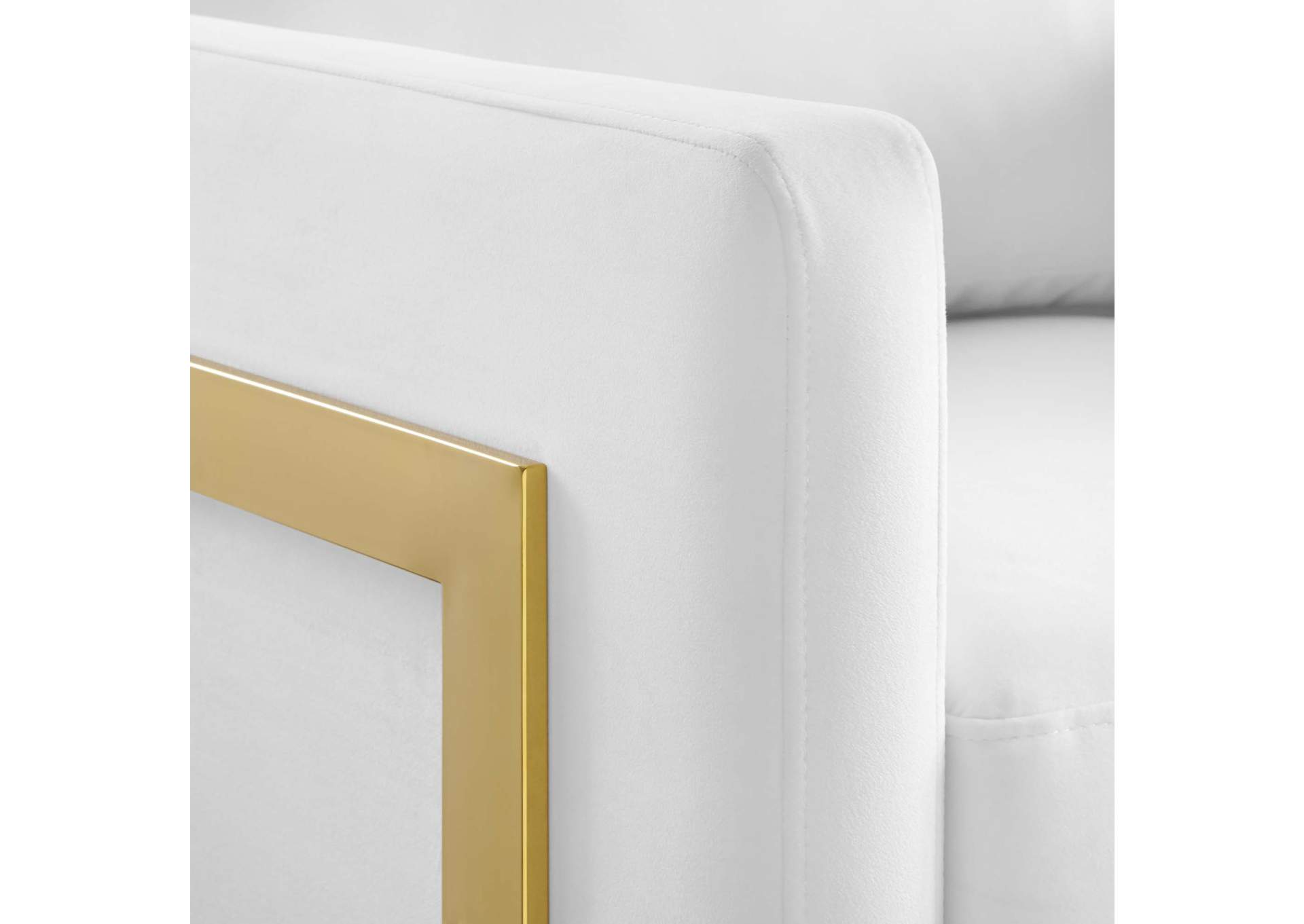 Gold White Posse Performance Velvet Accent Chair,Modway