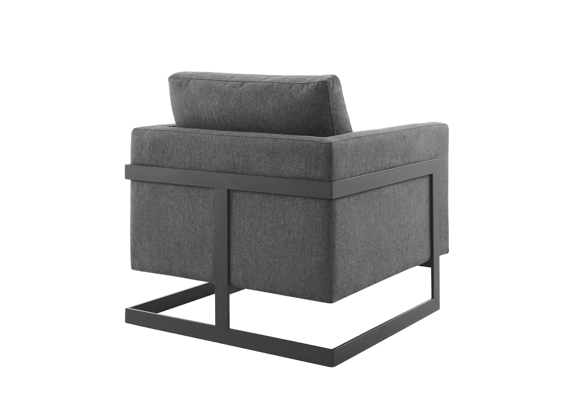 Black Charcoal Posse Upholstered Fabric Accent Chair,Modway