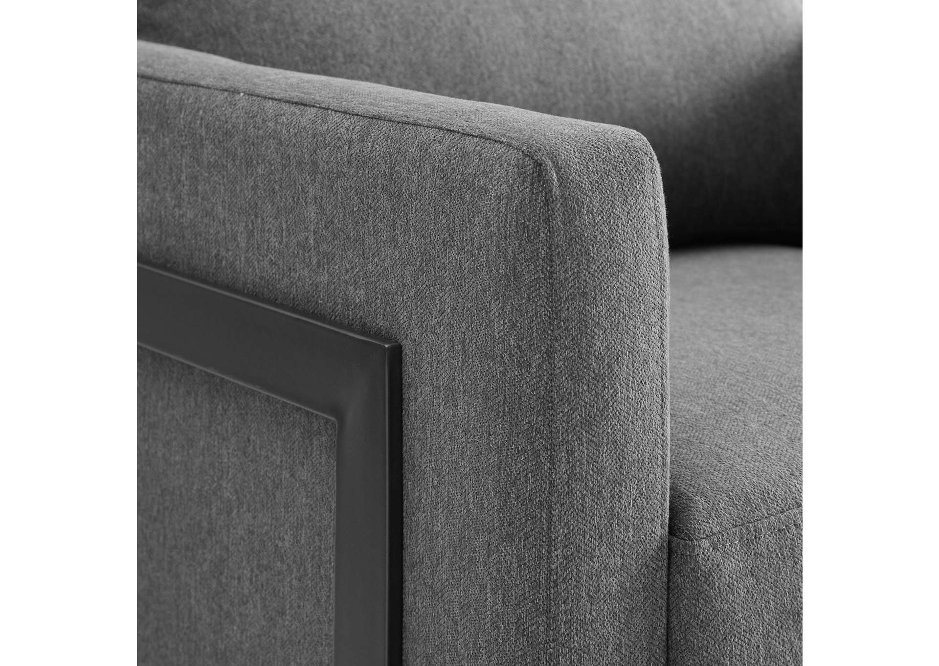 Black Charcoal Posse Upholstered Fabric Accent Chair,Modway