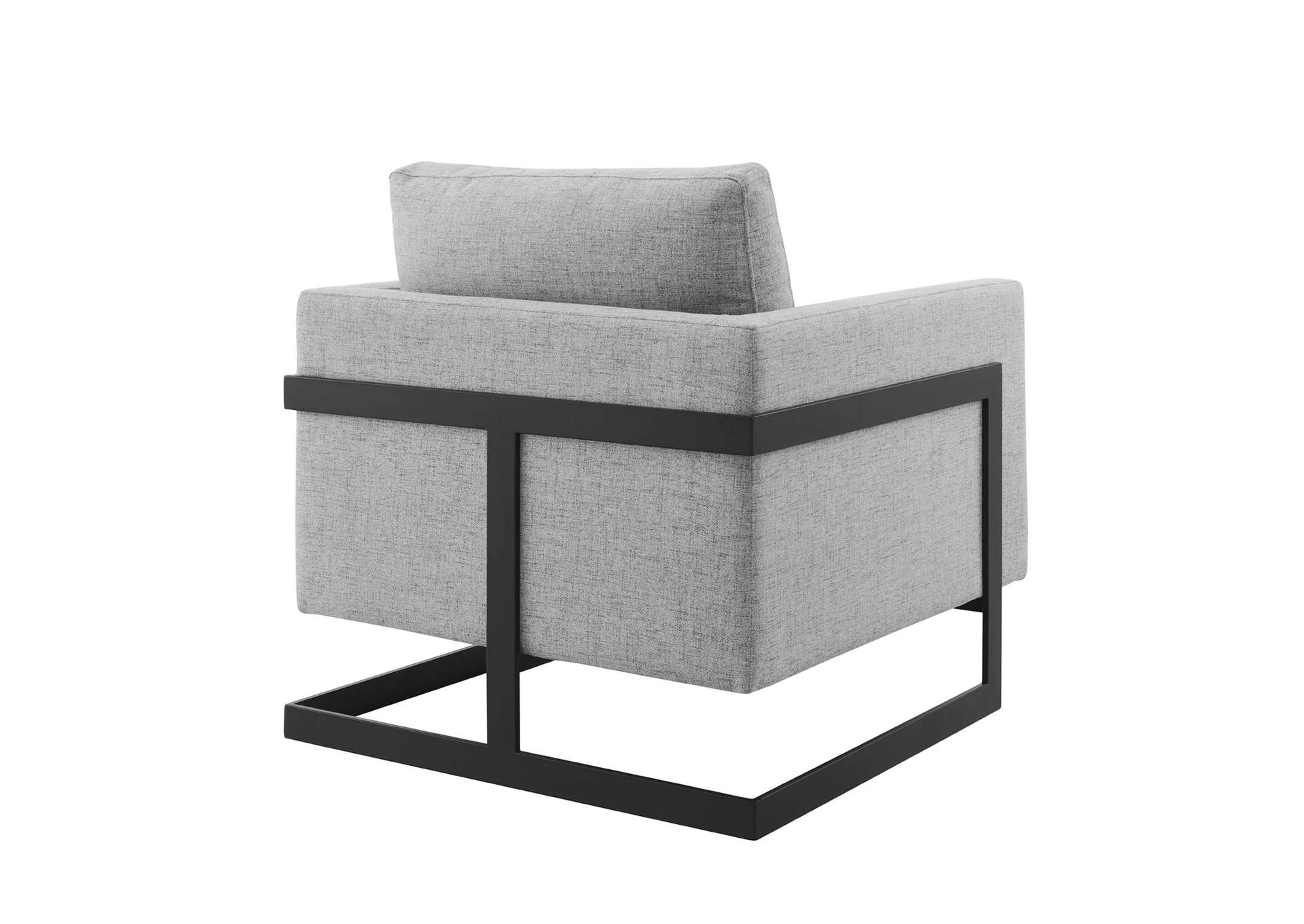 Black Light Gray Posse Upholstered Fabric Accent Chair,Modway