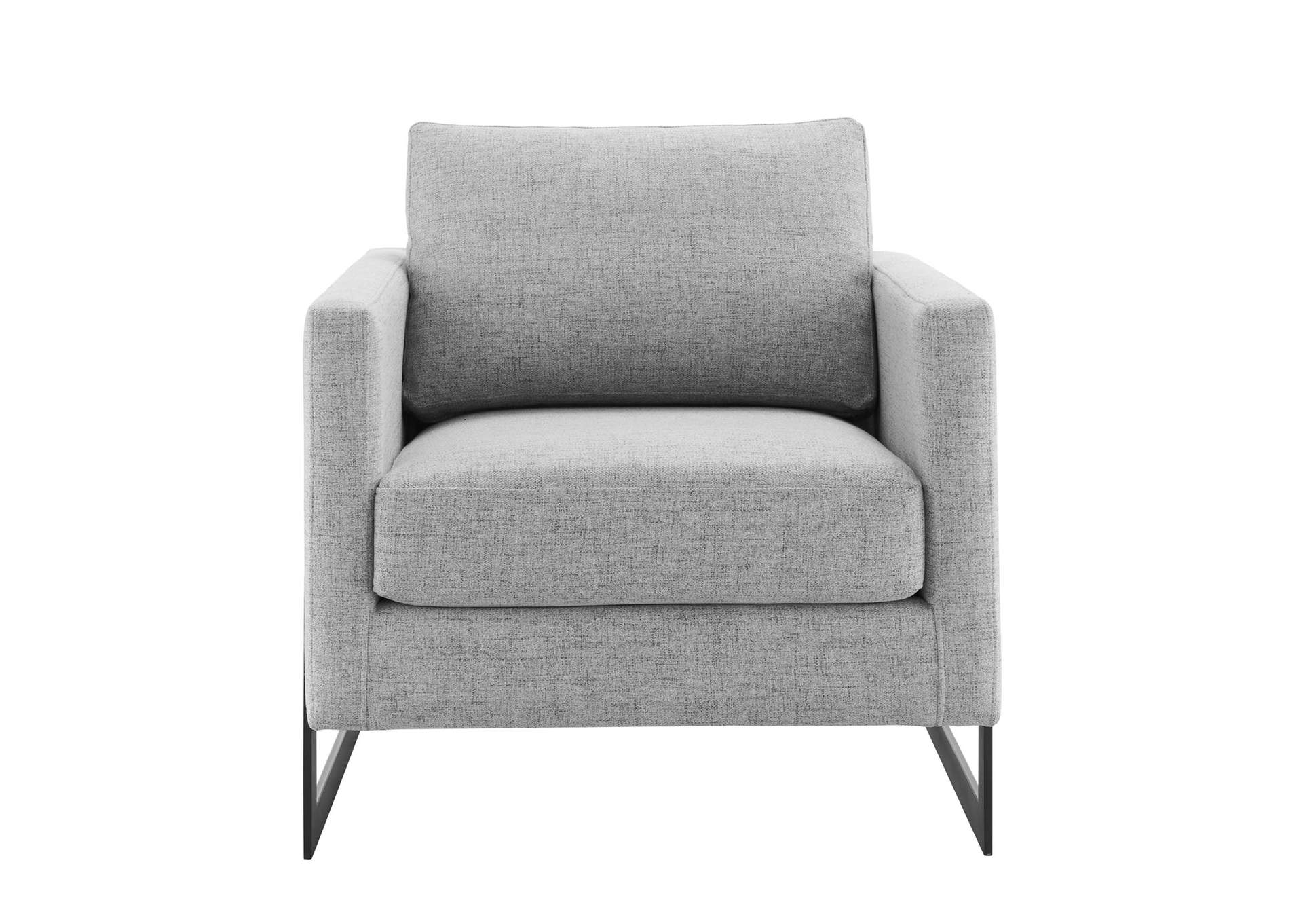 Black Light Gray Posse Upholstered Fabric Accent Chair,Modway