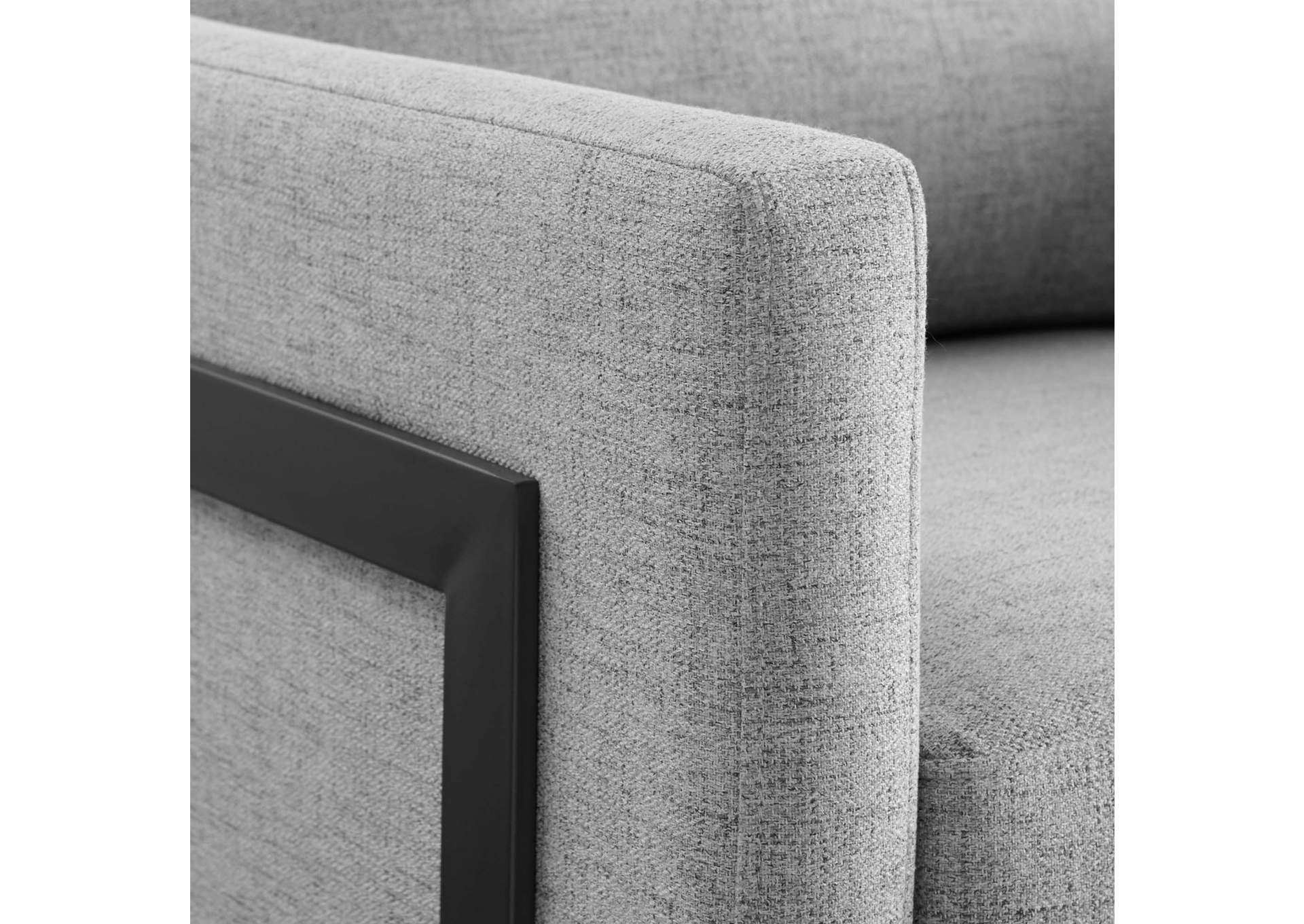 Black Light Gray Posse Upholstered Fabric Accent Chair,Modway