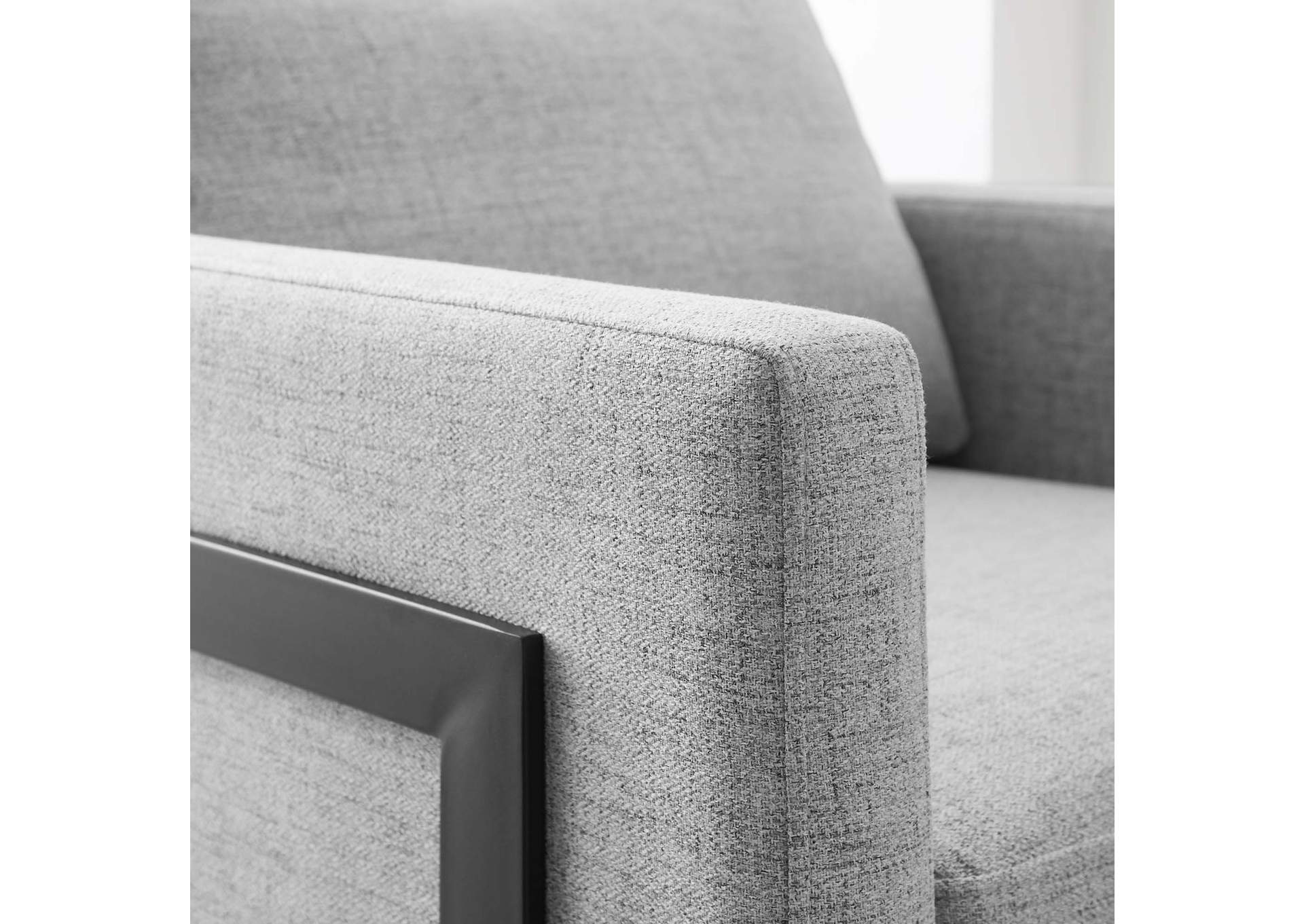 Black Light Gray Posse Upholstered Fabric Accent Chair,Modway