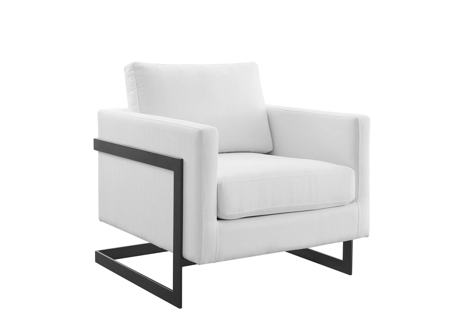 Black White Posse Upholstered Fabric Accent Chair,Modway