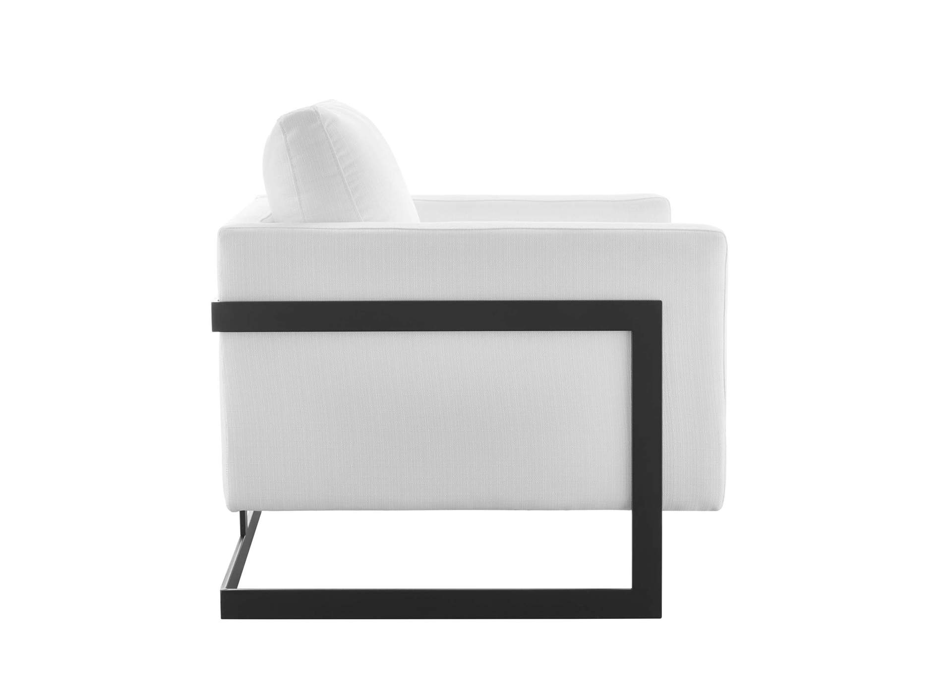 Black White Posse Upholstered Fabric Accent Chair,Modway