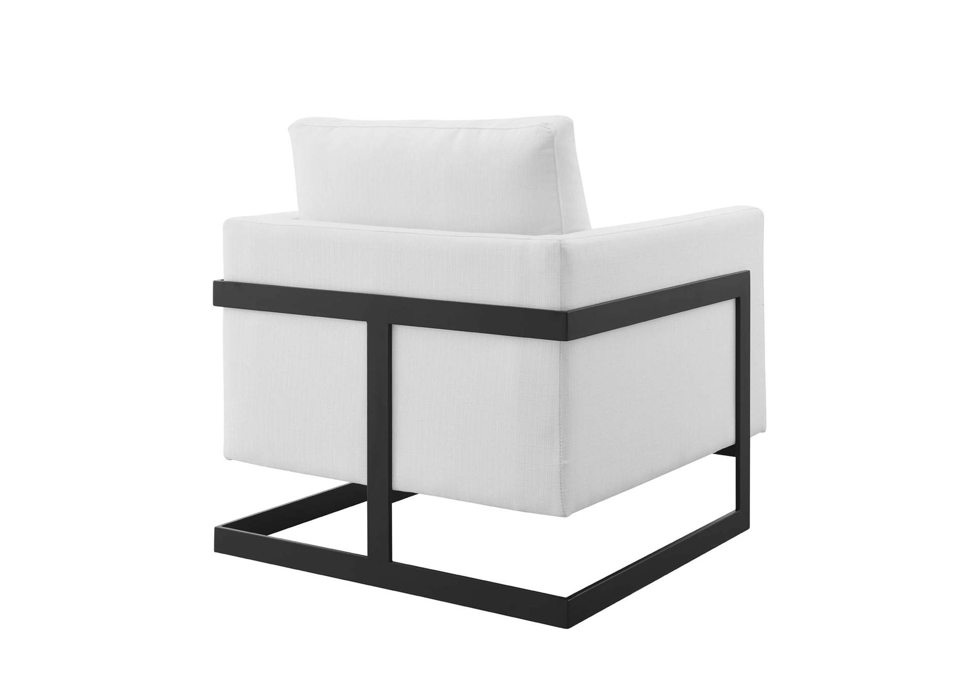 Black White Posse Upholstered Fabric Accent Chair,Modway