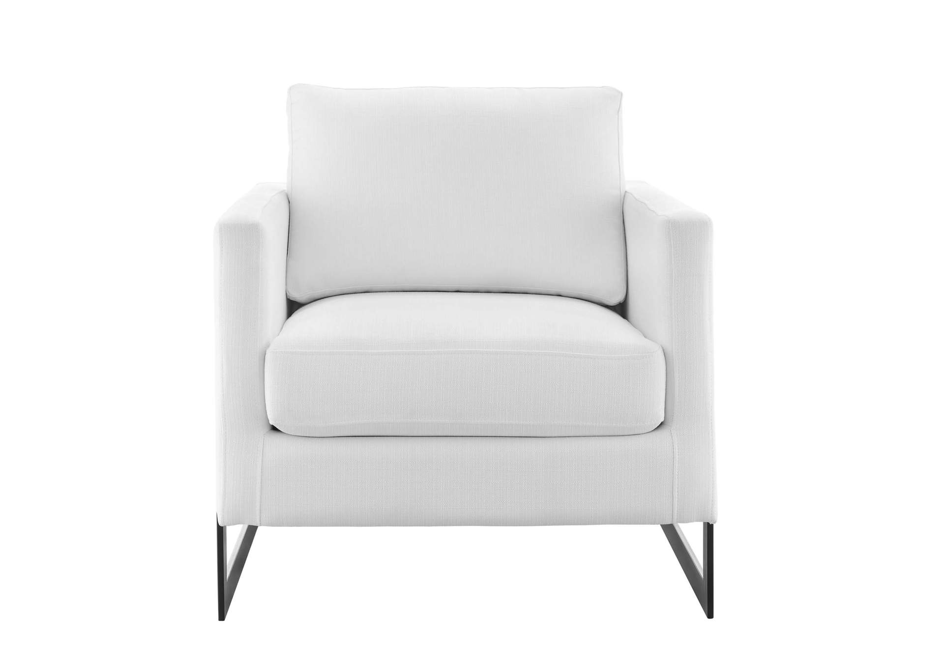 Black White Posse Upholstered Fabric Accent Chair,Modway